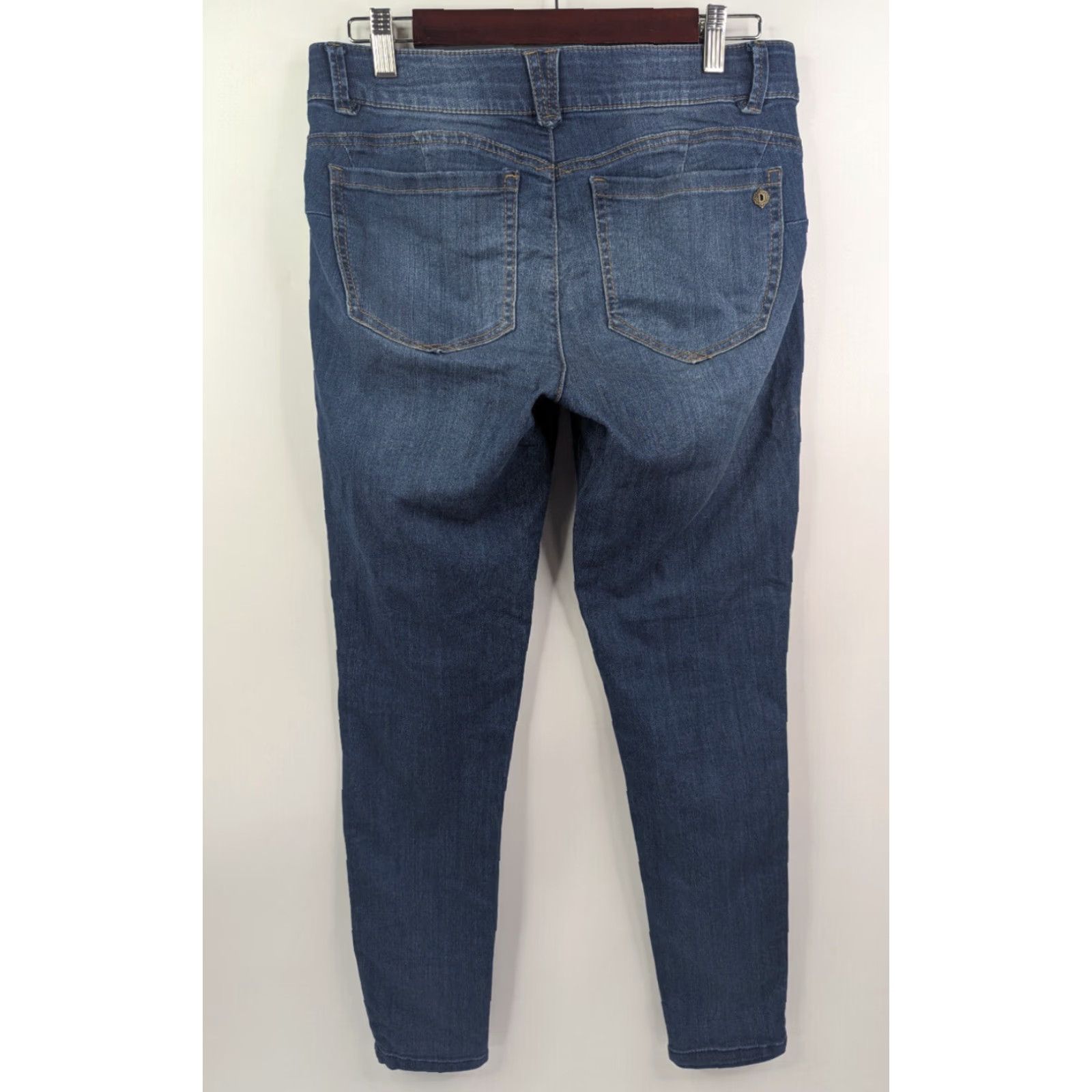 Vintage Democracy Jeans Women's Size 8 Blue Med Wash Stretch Regular 5-Pocket Denim Skinny City College Preppy Size 30" / US 8 / IT 44 - 3 Thumbnail