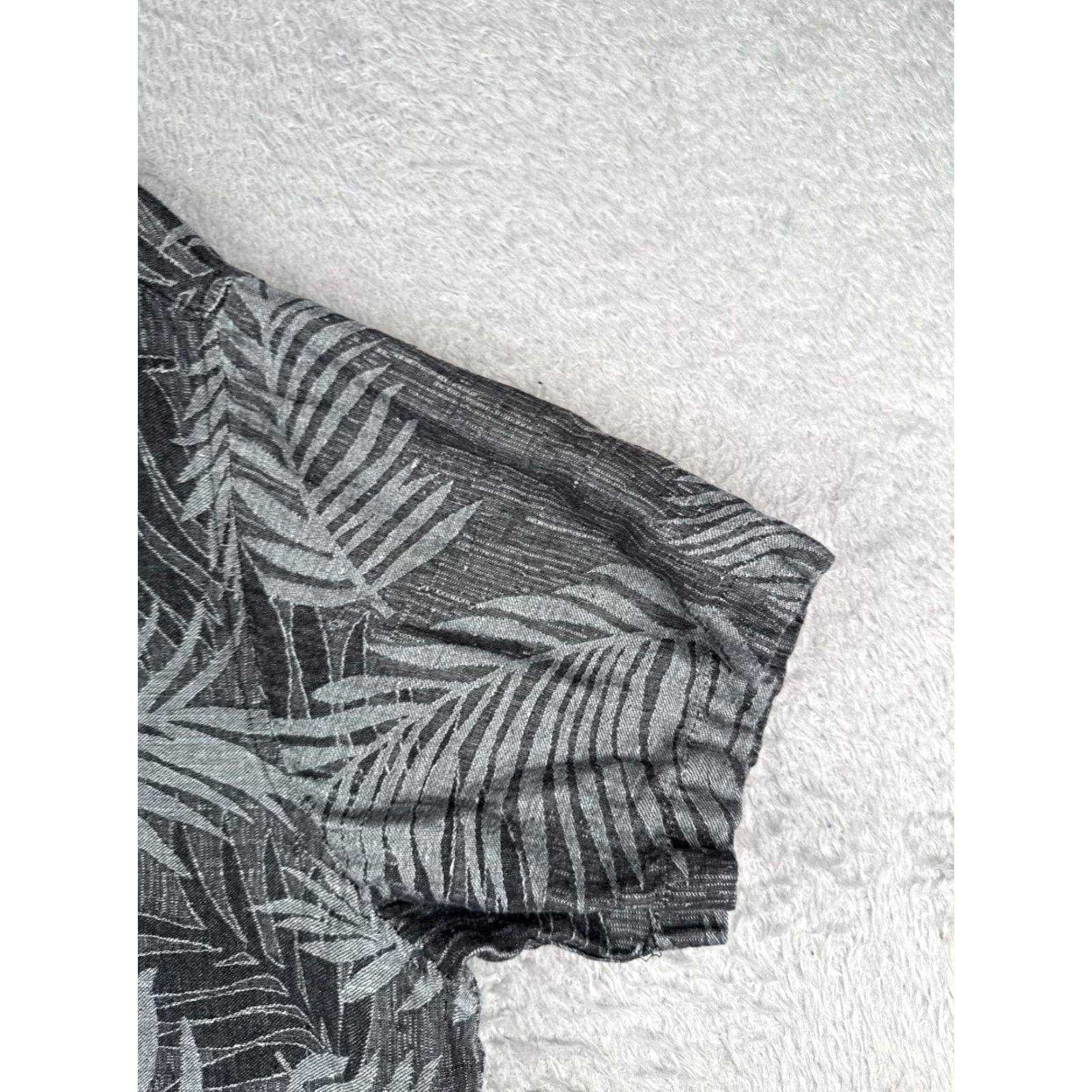 Vintage 28 Palms Shirt Men XL Gray Palm Leaf Hawaiian Button Up Silk Blend Linen Size US XL / EU 56 / 4 - 2 Thumbnail
