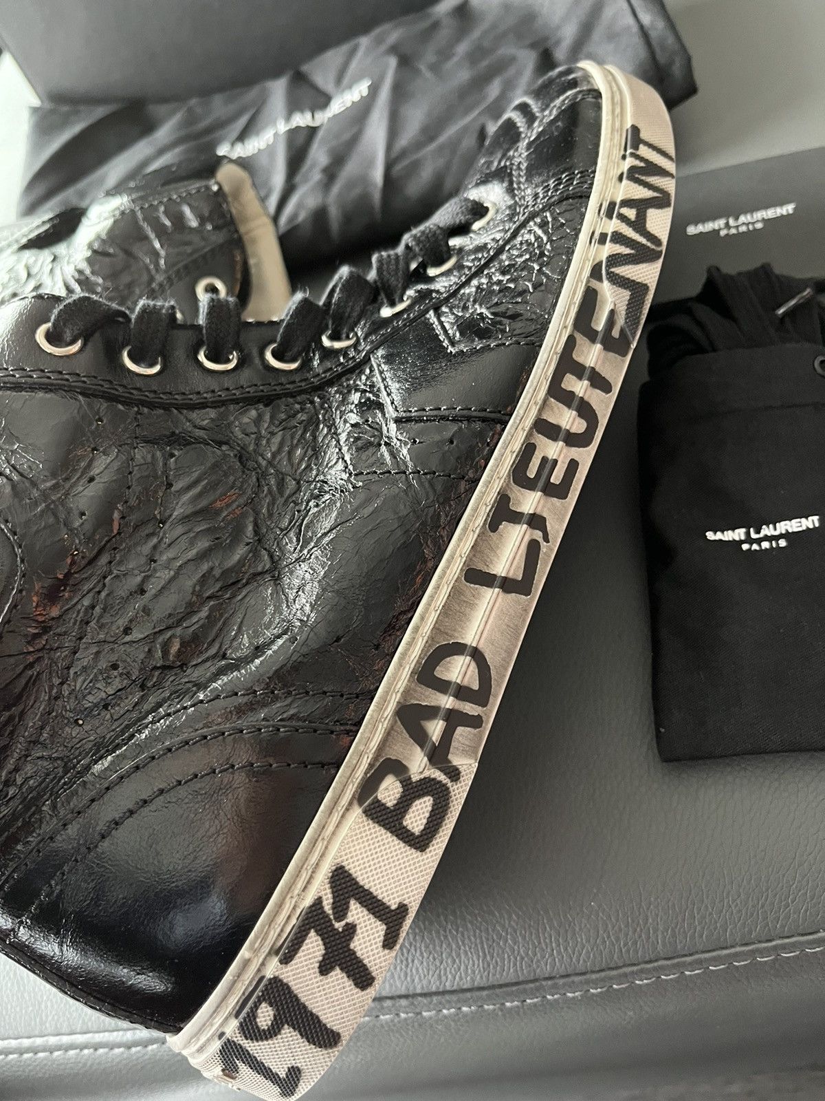 Saint Laurent Paris Super Rare Distressed Washed Saint Laurent Sneaker by Hedi Size US 9.5 / EU 42-43 - 8 Thumbnail