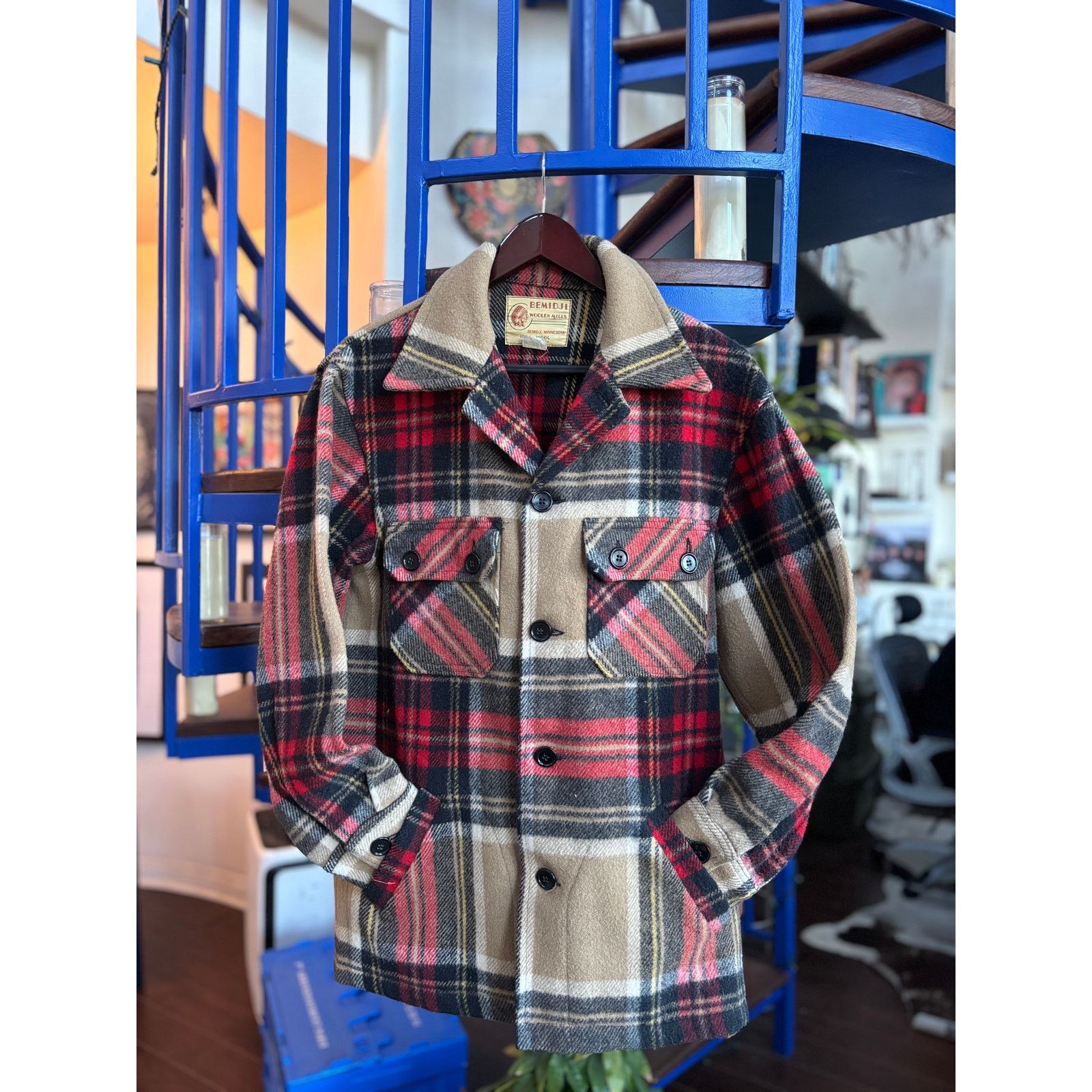 Vintage Bemidji Woolen Mills Red Plaid Wool Cruiser Jacket Size M Size US M / EU 48-50 / 2 - 1 Thumbnail