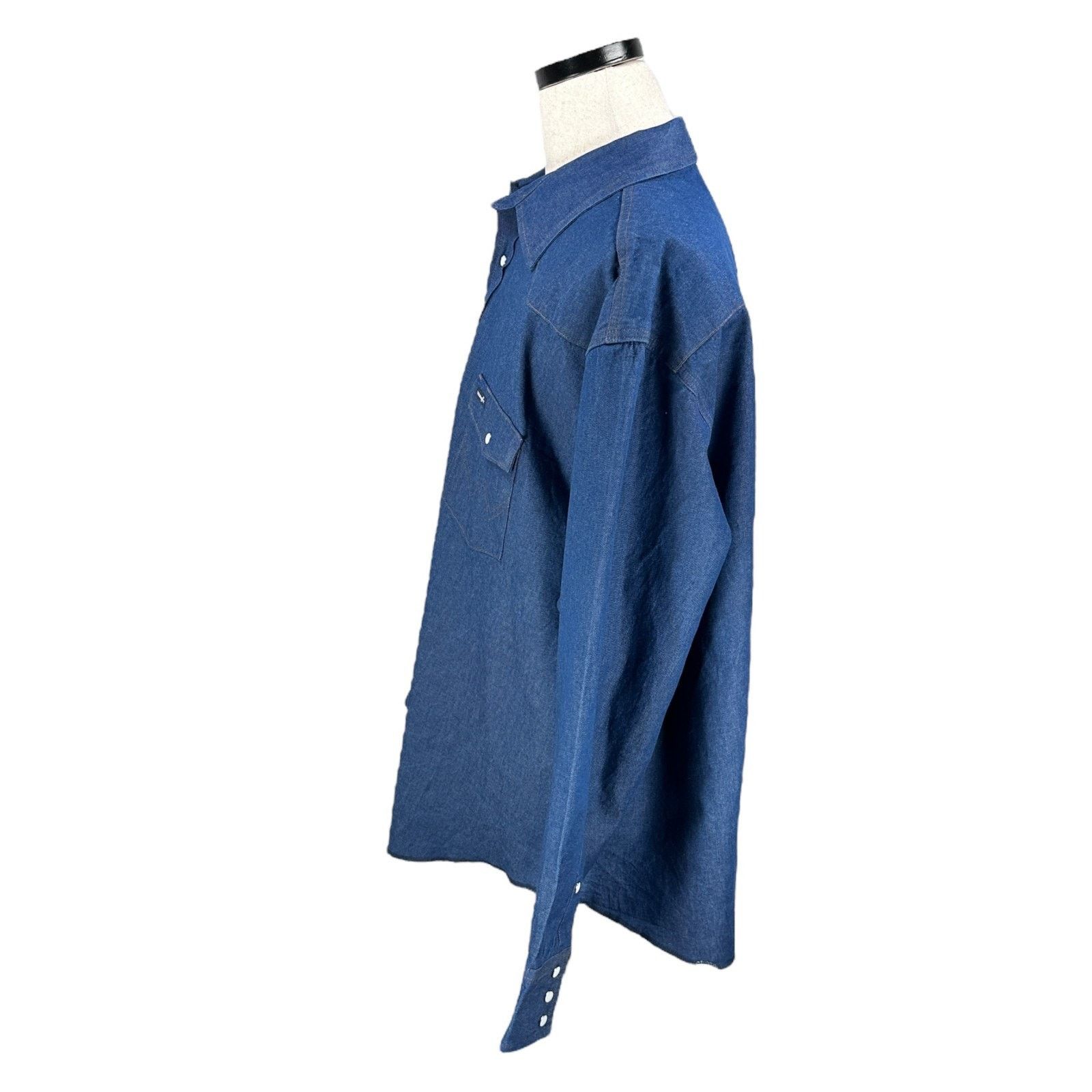 Wrangler Wrangler Denim Shirt Men’s 3X Big Blue Western Long Sleeve Size US XXL / EU 58 / 5 - 4 Thumbnail