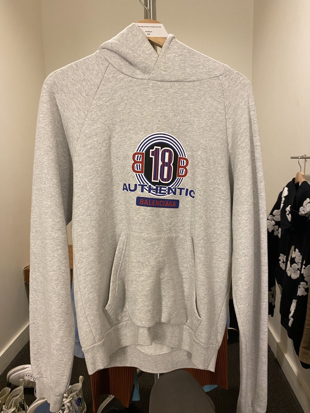 Image of Balenciaga Authentic Hoodie S in Grey, Men's (Size Small)