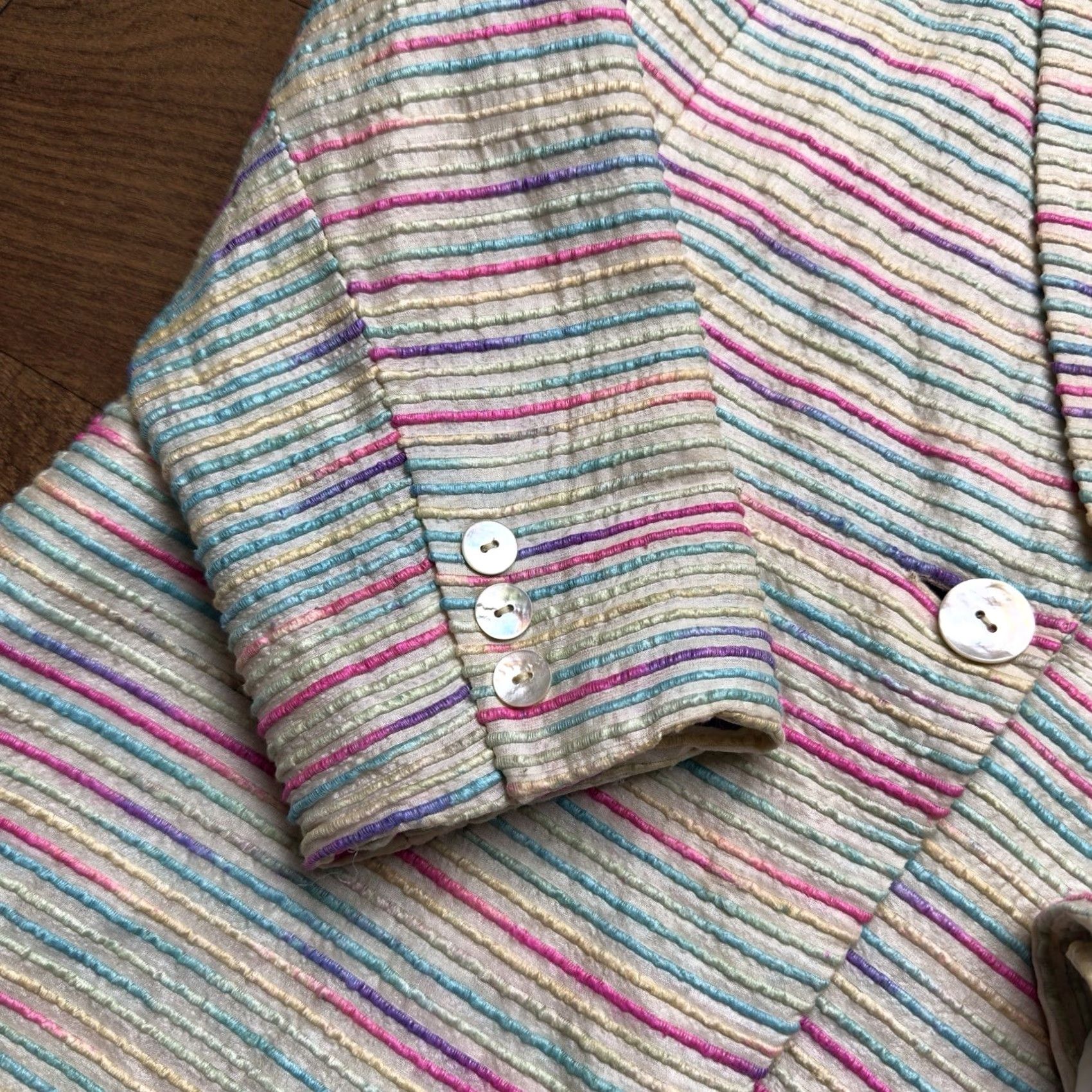 Vintage VINTAGE Bleyle 100% Silk Blazer Jacket Women’s Size 12 Blue Silk Blazer Mens Ladies Womens Size XL / US 12-14 / IT 48-50 - 5 Thumbnail