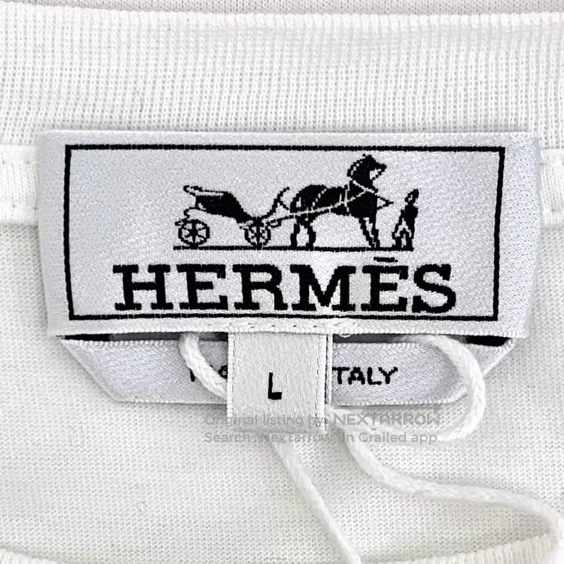 Hermes Hermes White Geometric Leather Patchwork Cotton Jersey Sho Size L / US 10 / IT 46 - 5 Thumbnail