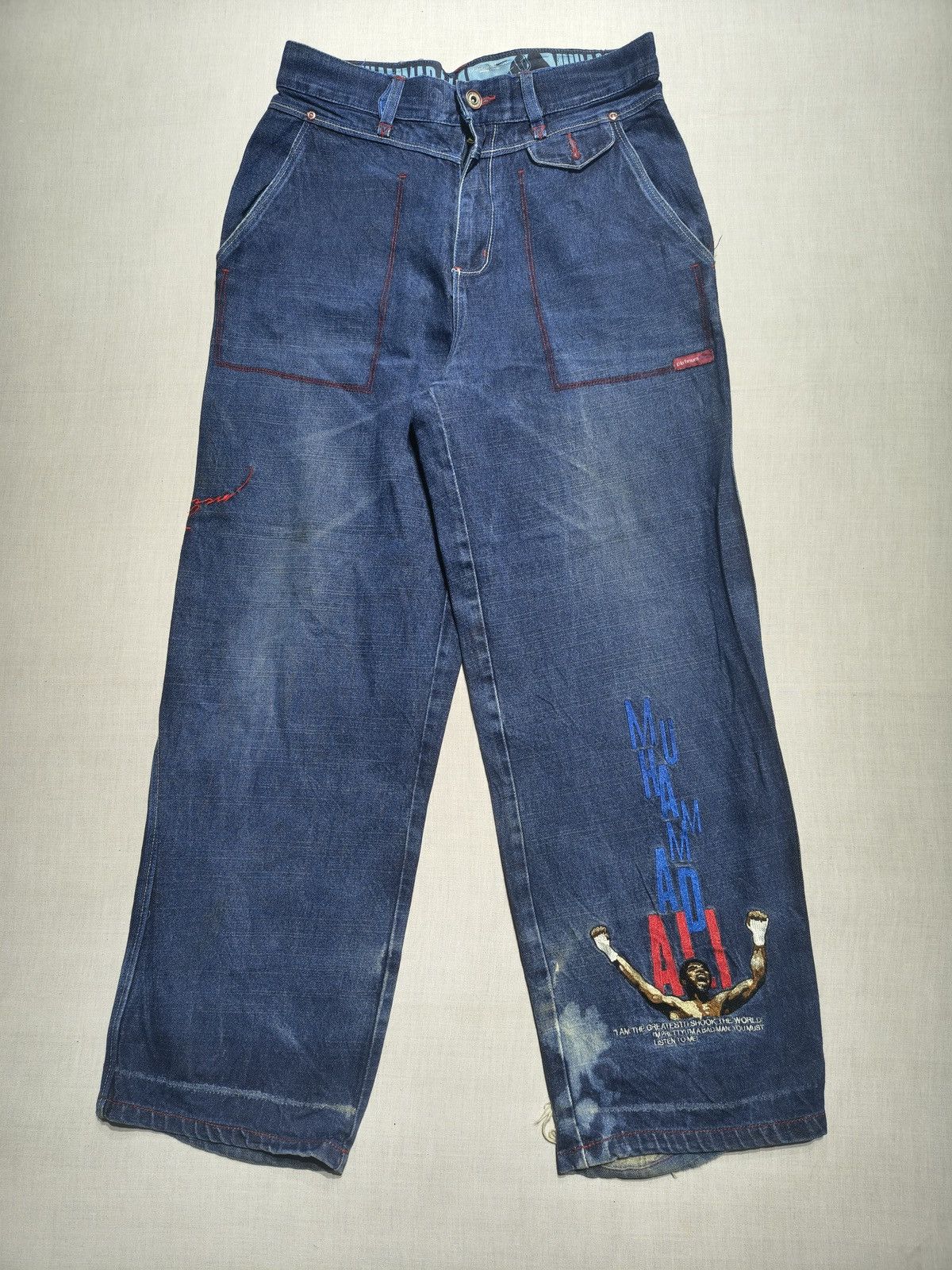 Southpole FUBU x Muhammad Ali Embroidered Memorabilia Jeans🥊(033) Size US 30 / EU 46 - 1 Thumbnail
