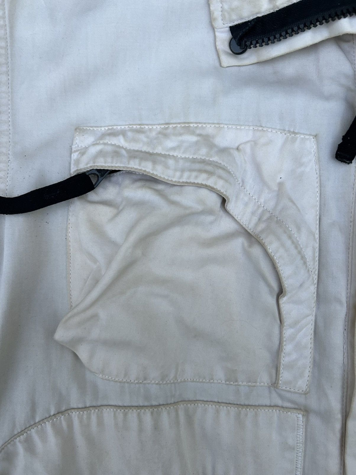 Stone Island Stone island SS1995 Raso Gommato White Multi Pocket Jacket Size US M / EU 48-50 / 2 - 6 Thumbnail