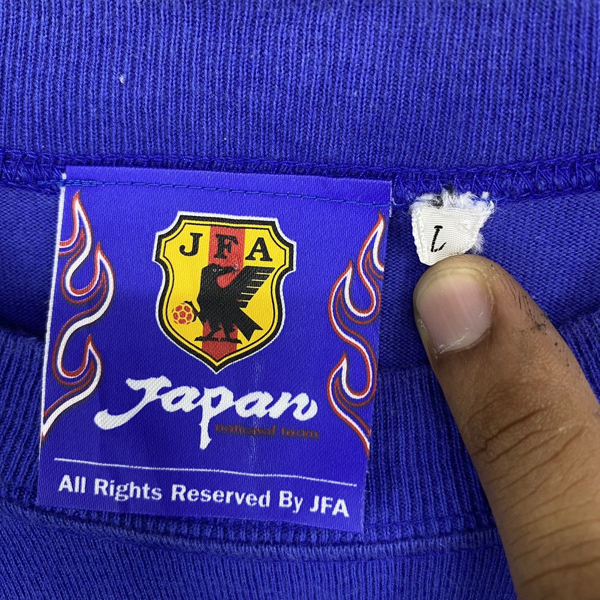 Japanese Brand × Vintage Rare MORISHIMA Japan Football Association Sony 1998 Flane Size US L / EU 52-54 / 3 - 12 Thumbnail