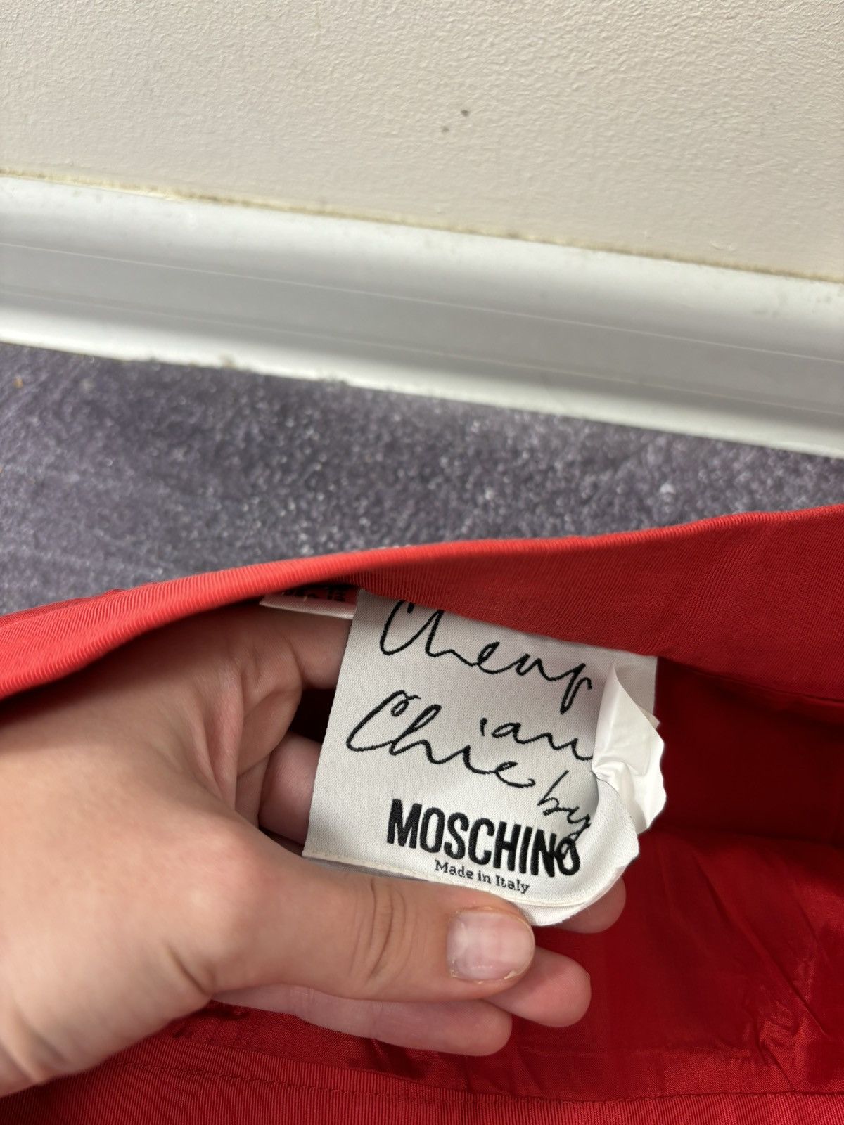 Moschino Moschino Cheap And Chic Red Luxury Straight Pencil Skirt Size 34" / US 12 / IT 48 - 8 Thumbnail
