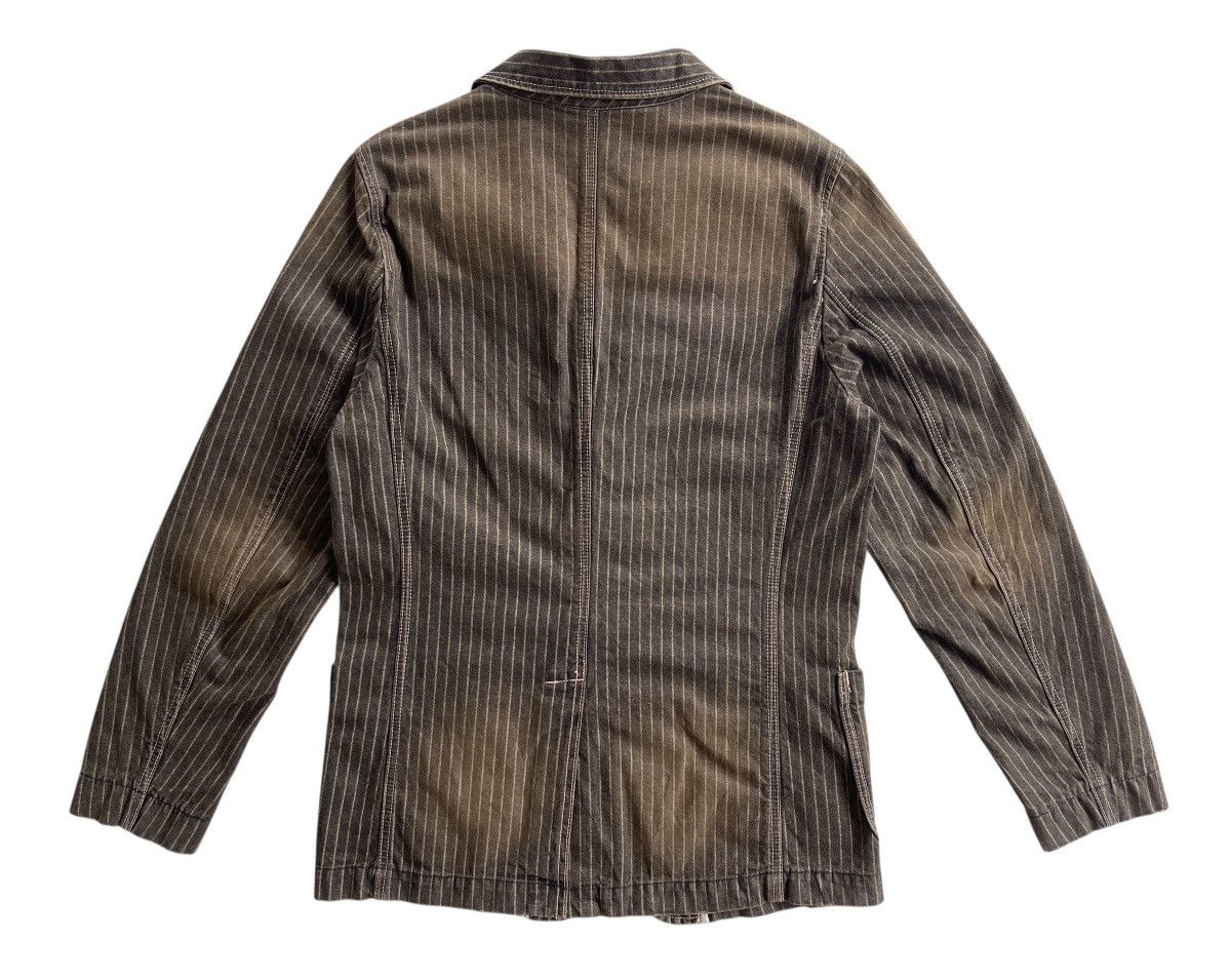 Japanese Brand PTTP Stripe Denim Chore Jacket Size US M / EU 48-50 / 2 - 3 Thumbnail