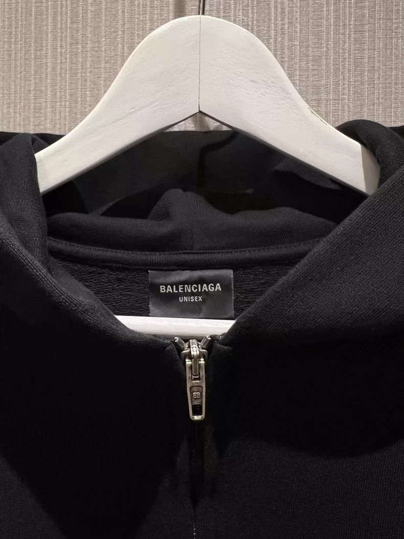 Balenciaga Balenciaga Balenciaga ZipUp Hoodie in Black -2507 Size US L / EU 52-54 / 3 - 3 Thumbnail
