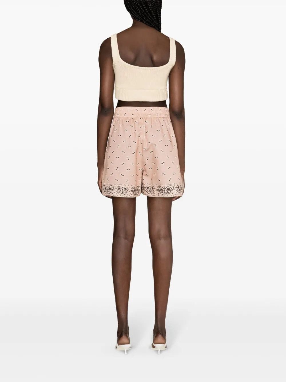 Palm Angels o1y1125 Short in Beige/Black Size 25" / US 0 / IT 36 - 3 Thumbnail