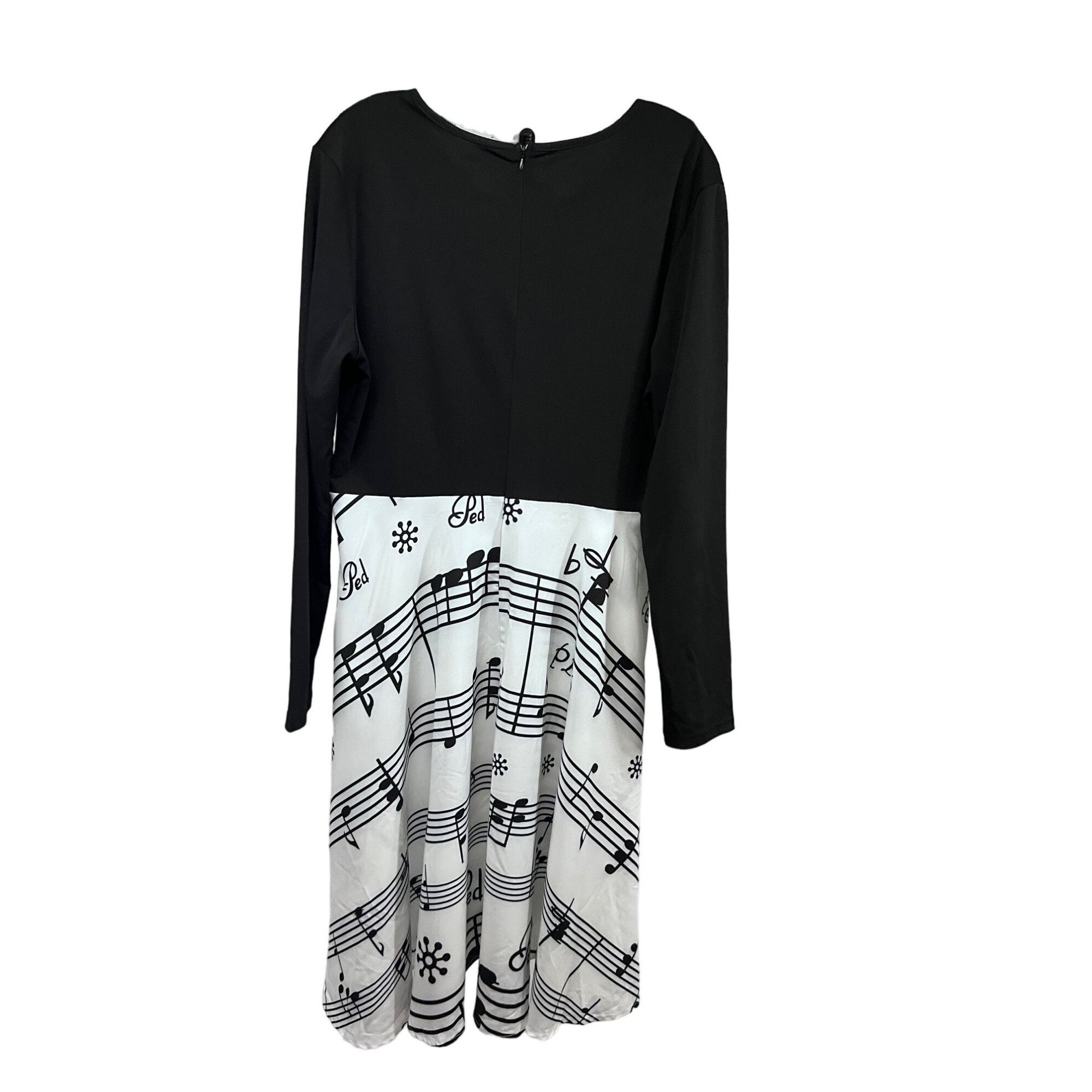 Designer Rockabilly Rocker Black White Colorblock Music Notes Size XL / US 12-14 / IT 48-50 - 1 Thumbnail
