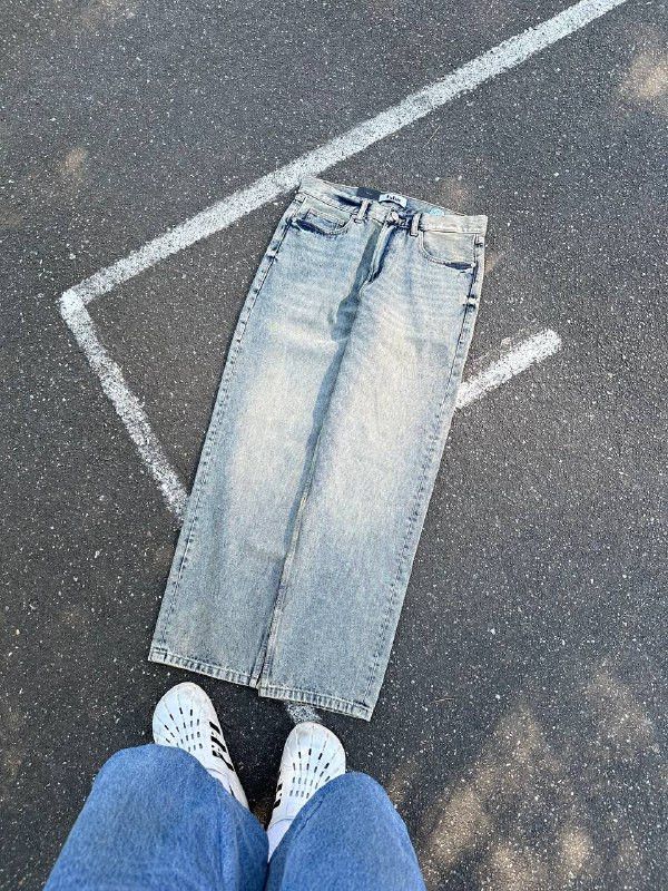 Japanese Brand × Vintage Baggy Washed Gray Jeans New Size US 32 / EU 48 - 4 Thumbnail