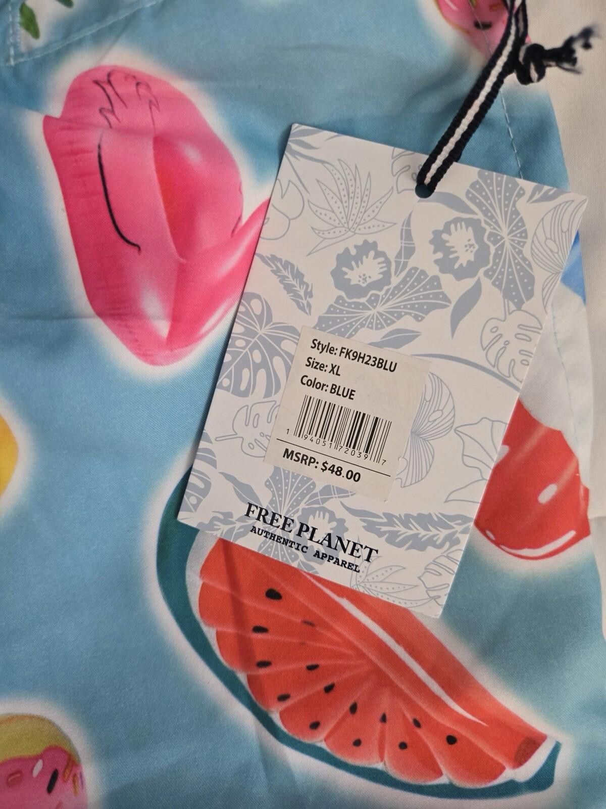 Free Planet NWT Free Planet Swim Trunk Shorts Mens XL Flamingo Print Size US 36 / EU 52 - 2 Thumbnail