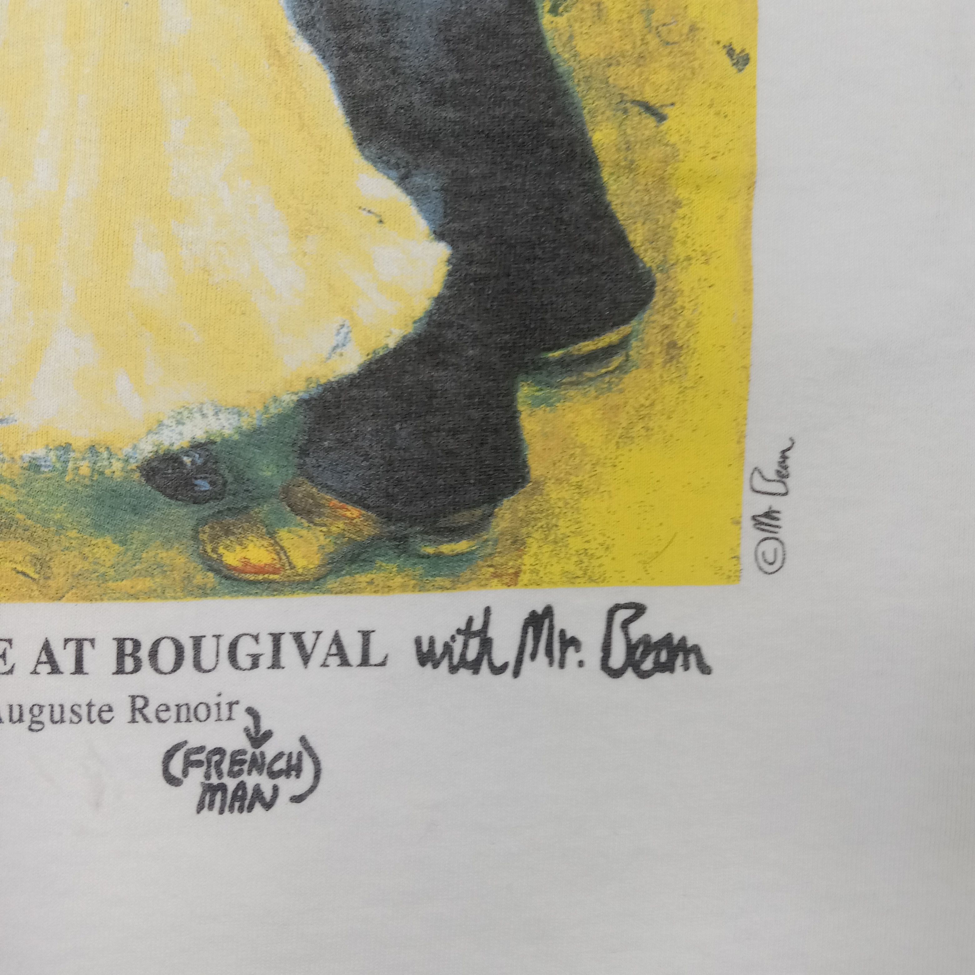Vintage Vintage 90's MR. BEAN Dance At Bougival Parody Art Tshirt Size US L / EU 52-54 / 3 - 3 Thumbnail