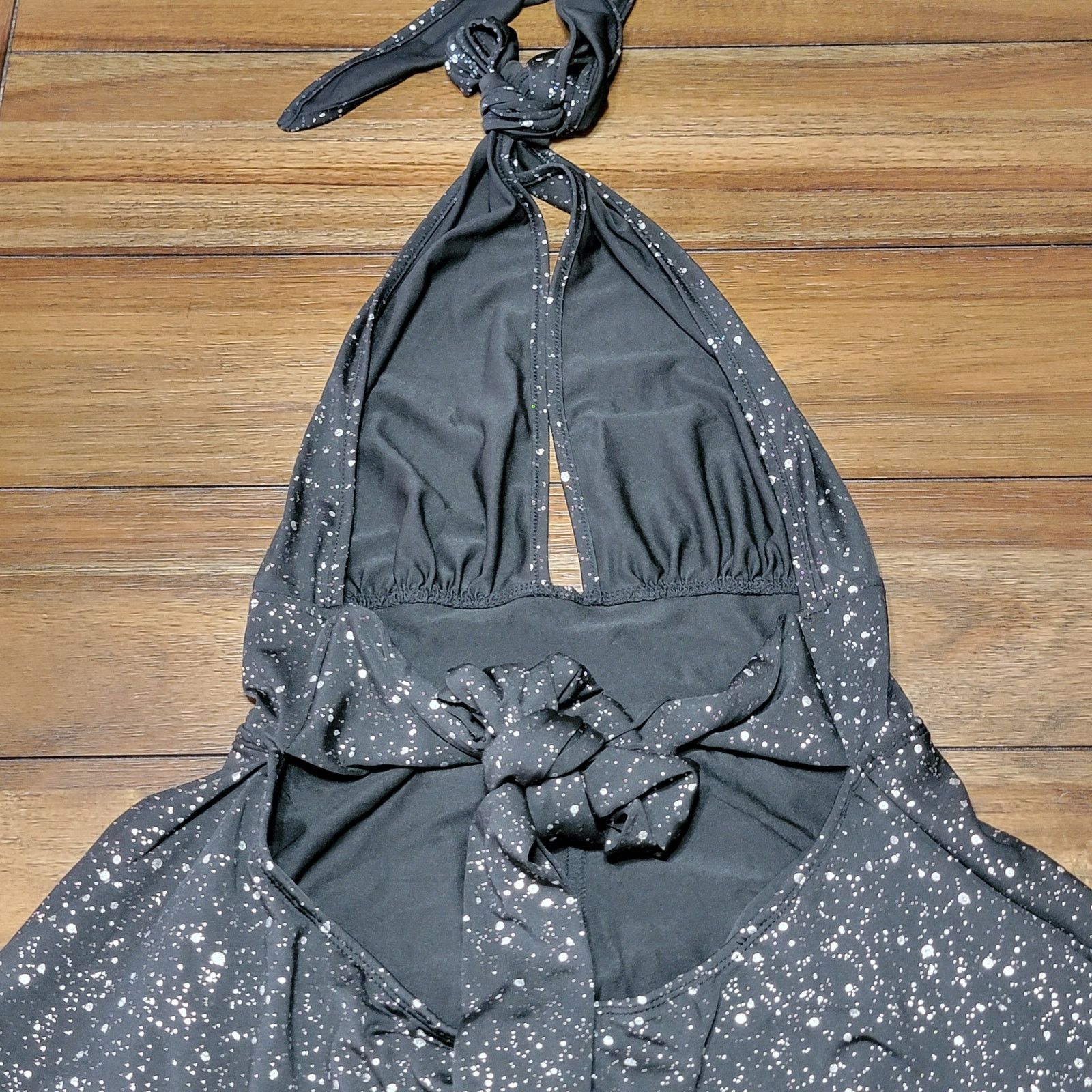 Other Shien 1 Pc Black w/ Silver Speckle Ladies Swimsuit - Size XL Size XL / US 12-14 / IT 48-50 - 6 Thumbnail