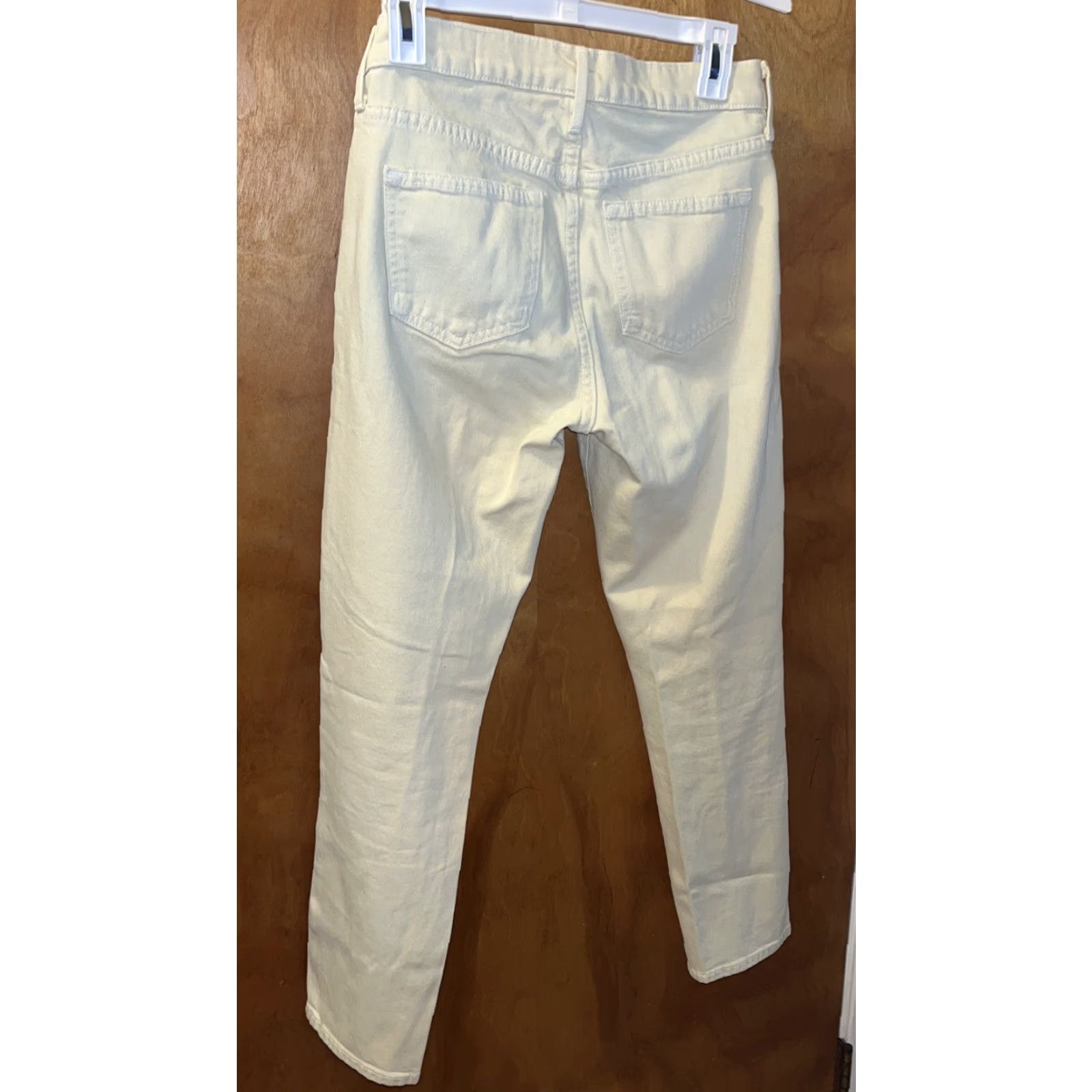 Vince Vince Womens Skinny Crop Jeans Size 26 Cotton Ivory Zipperless 2010s Women's Size 26" / US 2 / IT 38 - 4 Thumbnail