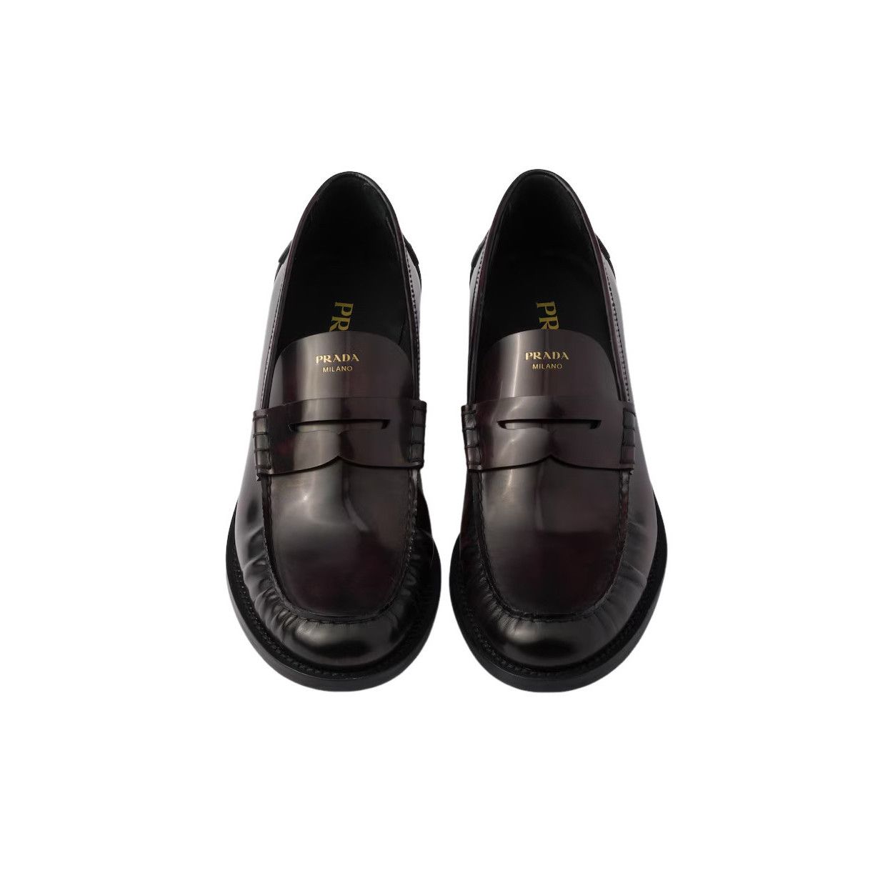 Prada PRADA $1220 Cordovan Brushed Leather Loafers New & Authentic Size US 6 / IT 36 - 3 Thumbnail