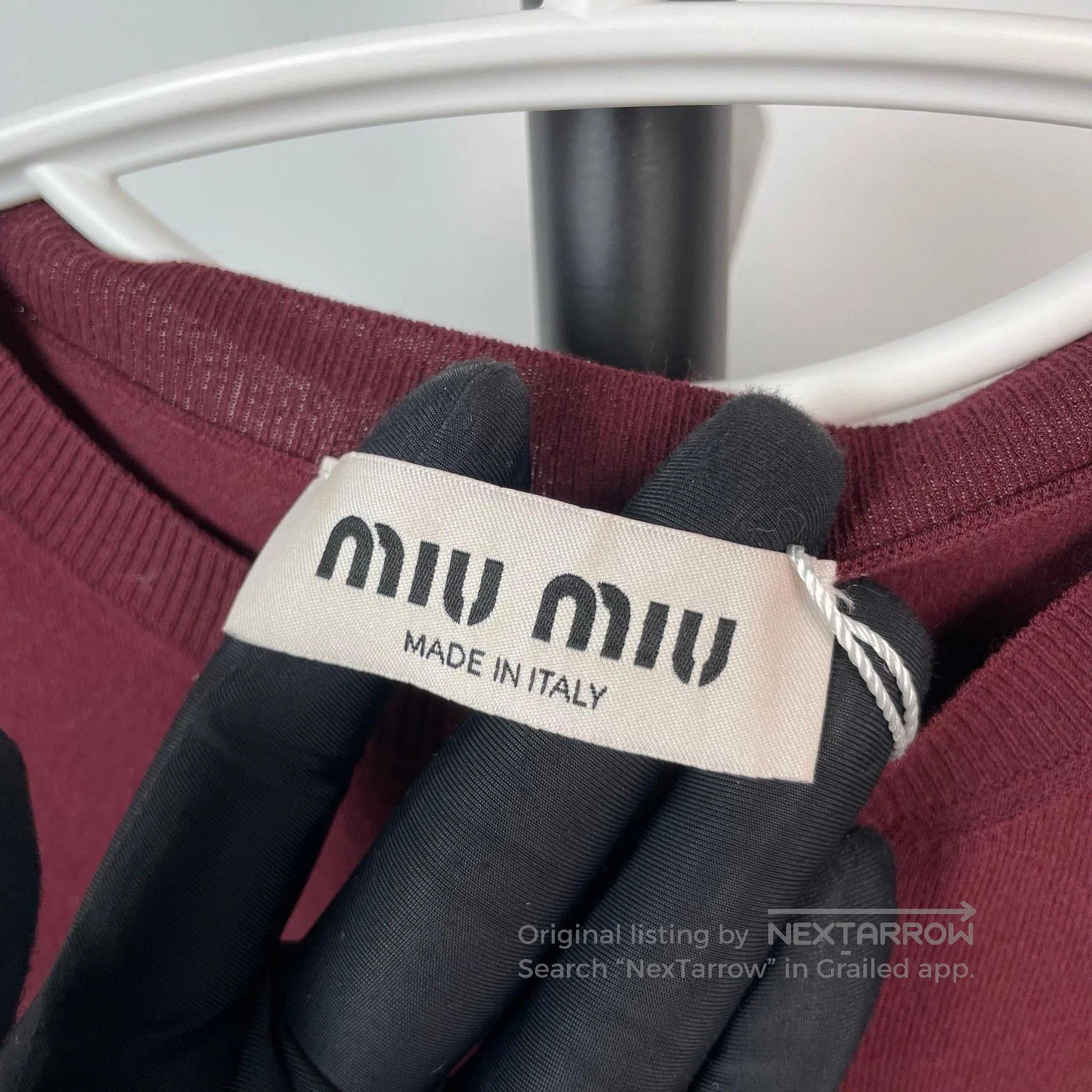 Miu Miu Miumiu Red Round-Neck Short-Sleeve Knit Top. Size S / US 4 / IT 40 - 9 Thumbnail