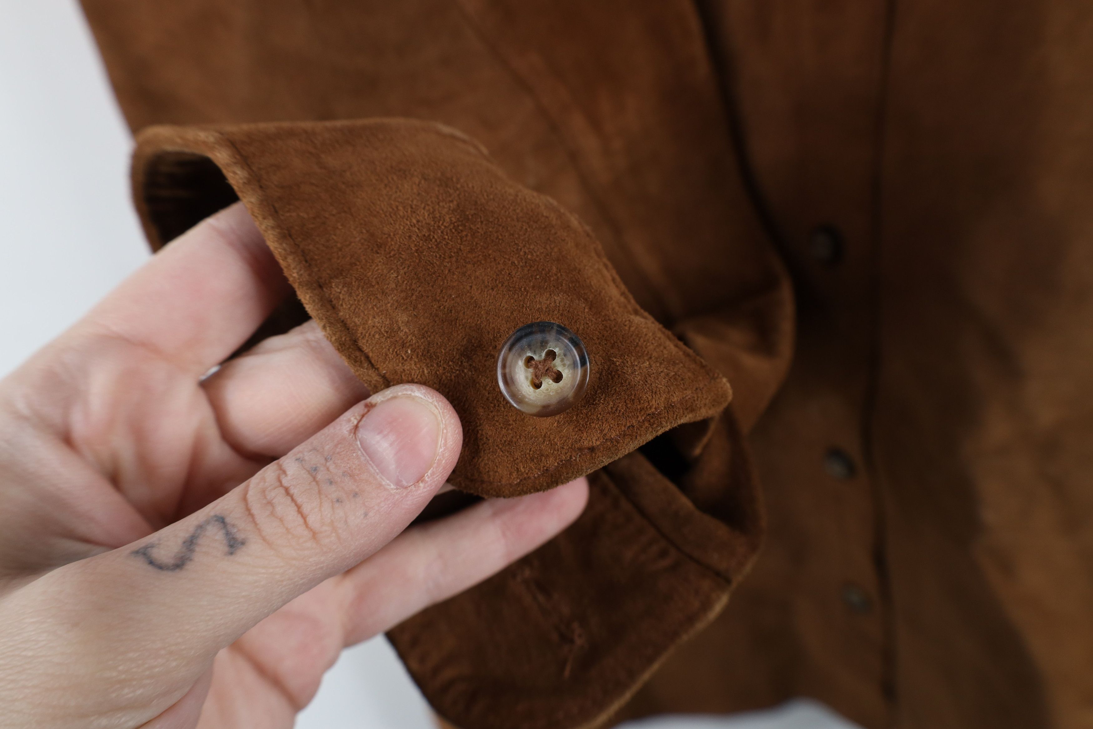 Vintage Vintage 90s Streetwear Suede Leather Shirt Jacket Jac Shirt Size XL / US 12-14 / IT 48-50 - 6 Thumbnail