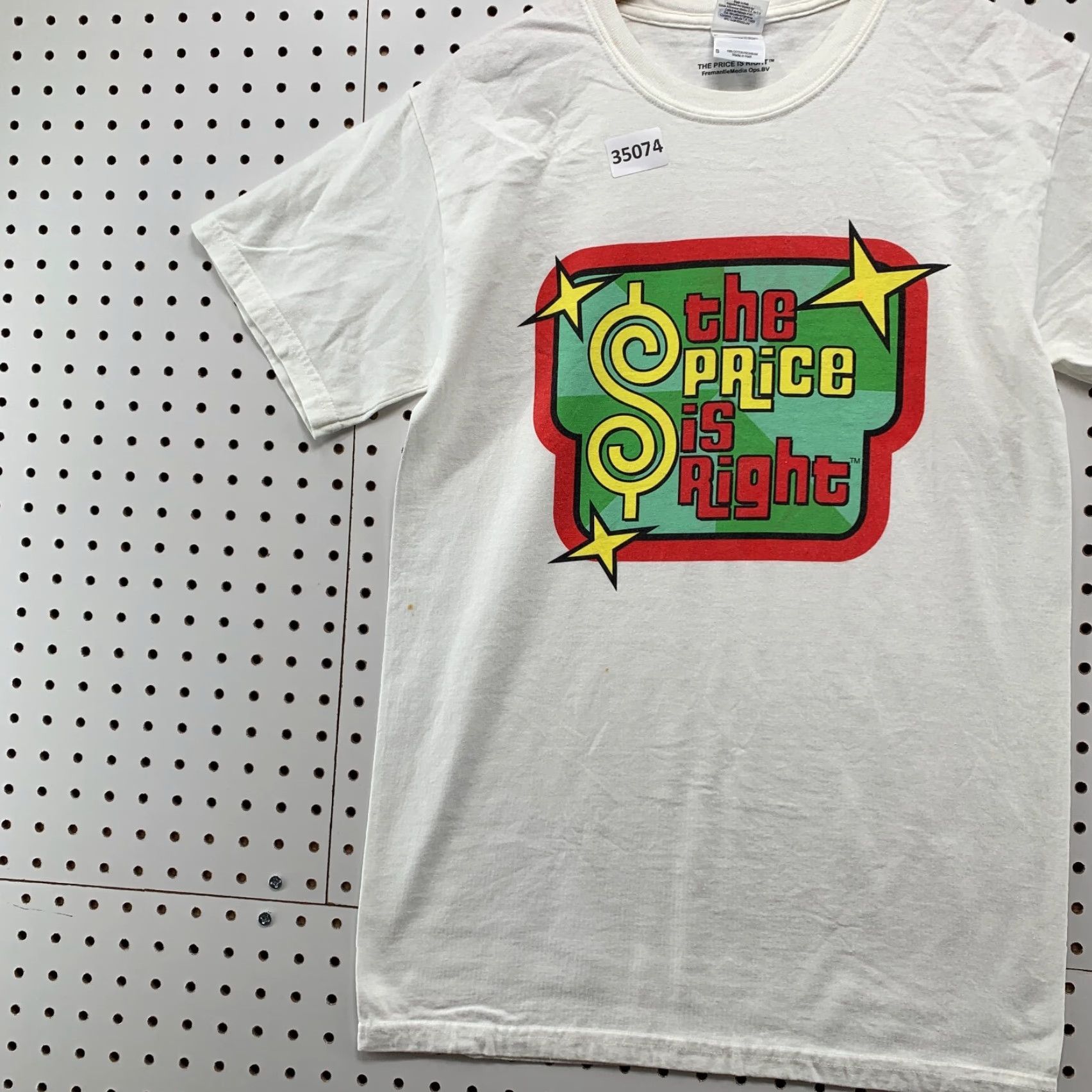 Gildan VINTAGE The Price Is Right Shirt Mens Small White T-Shirt 18x28 TV Game Crew Neck Short Sleeve Mens S White 90s Size US S / EU 44-46 / 1 - 3 Thumbnail
