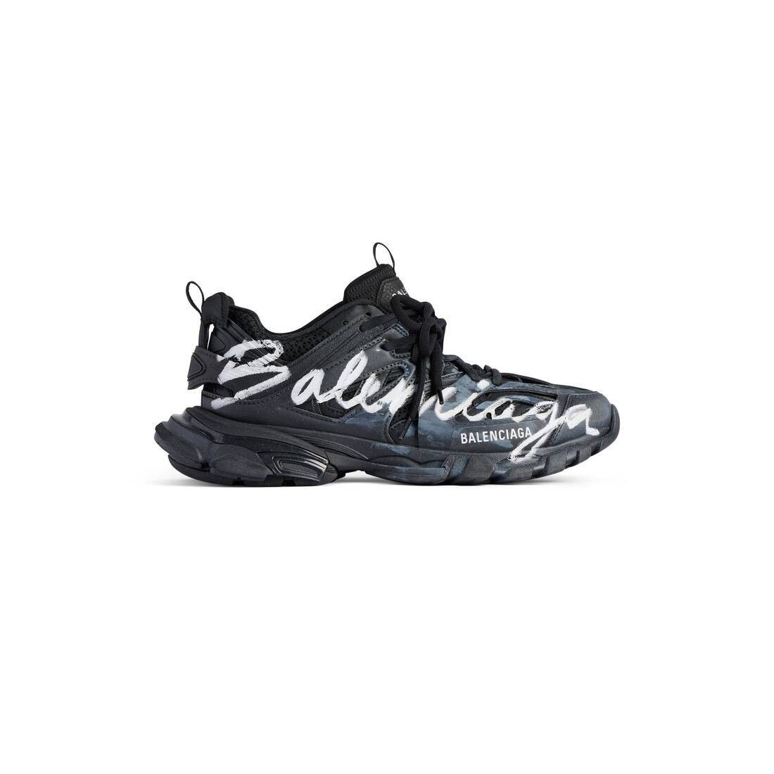 BALENCIAGA Track Signature $1225 Black/White Sneakers New &