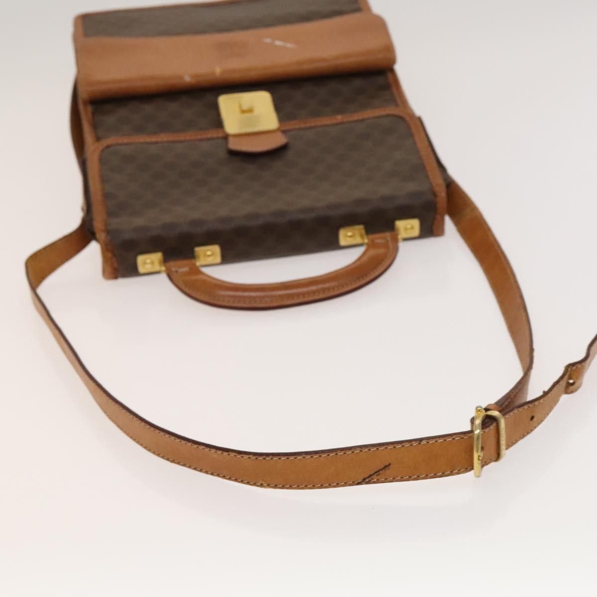 Celine CELINE Macadam Canvas Shoulder Bag Pvc Leather Brown Gold Size ONE SIZE - 7 Thumbnail