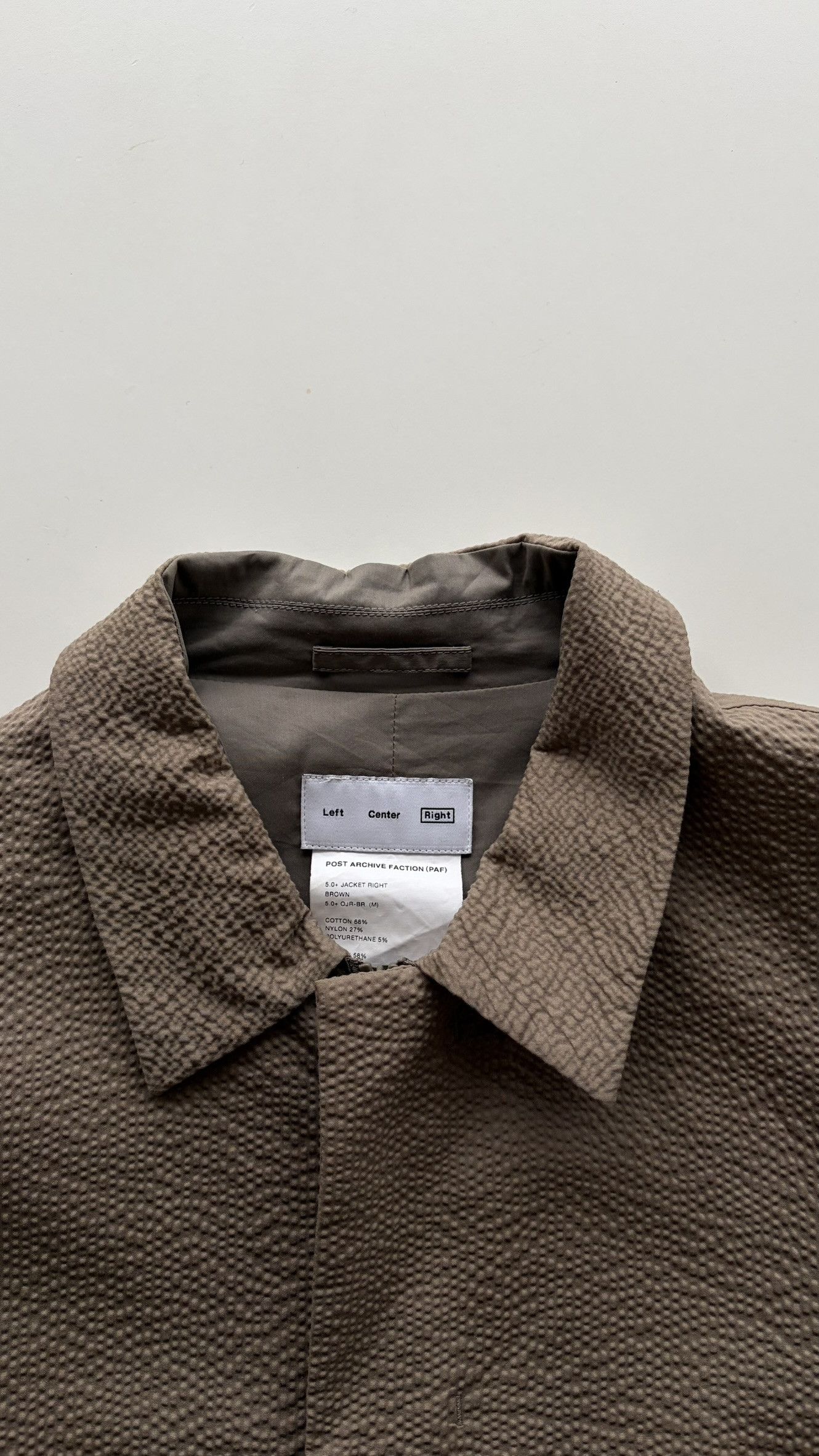 POST ARCHIVE FACTION (PAF) PAF 5.0+ Jacket Right - Brown Seersucker Size US M / EU 48-50 / 2 - 6 Thumbnail
