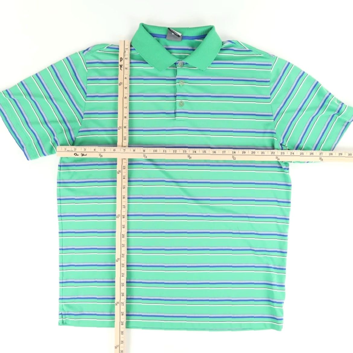 Nike Nike Polo Shirt Green XL Men's Dri-Fit Wicking Striped Shirt Size US XL / EU 56 / 4 - 3 Thumbnail