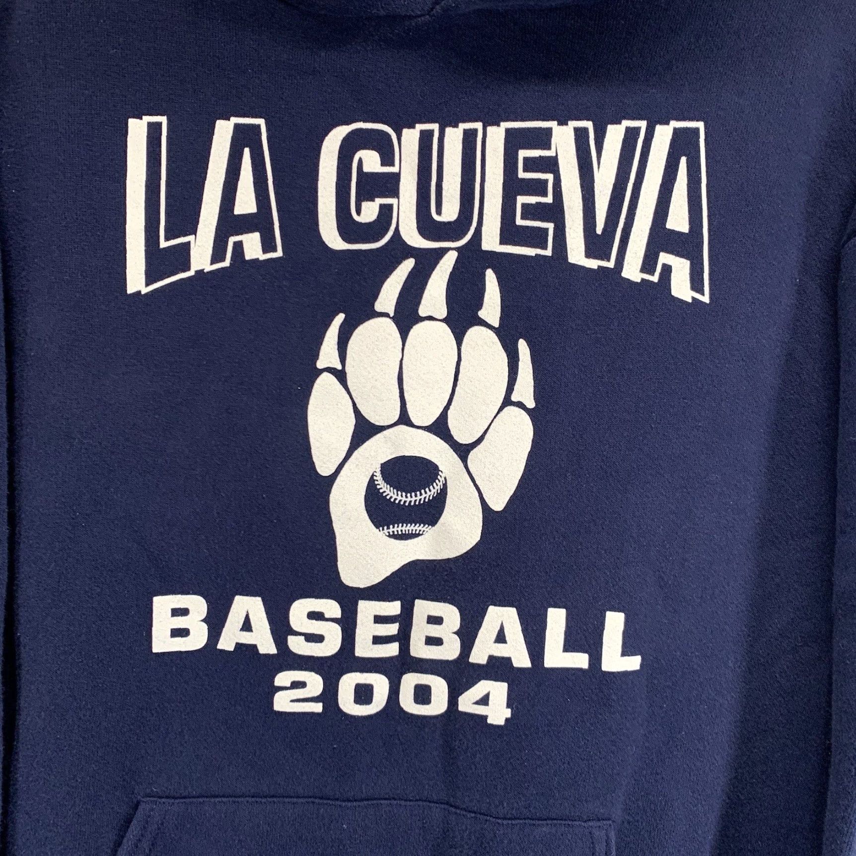 Jerzees VINTAGE La Cueva Baseball Hoodie Men’s Medium Blue Cotton Blend Unisex Sports Pullover Size US M / EU 48-50 / 2 - 2 Thumbnail