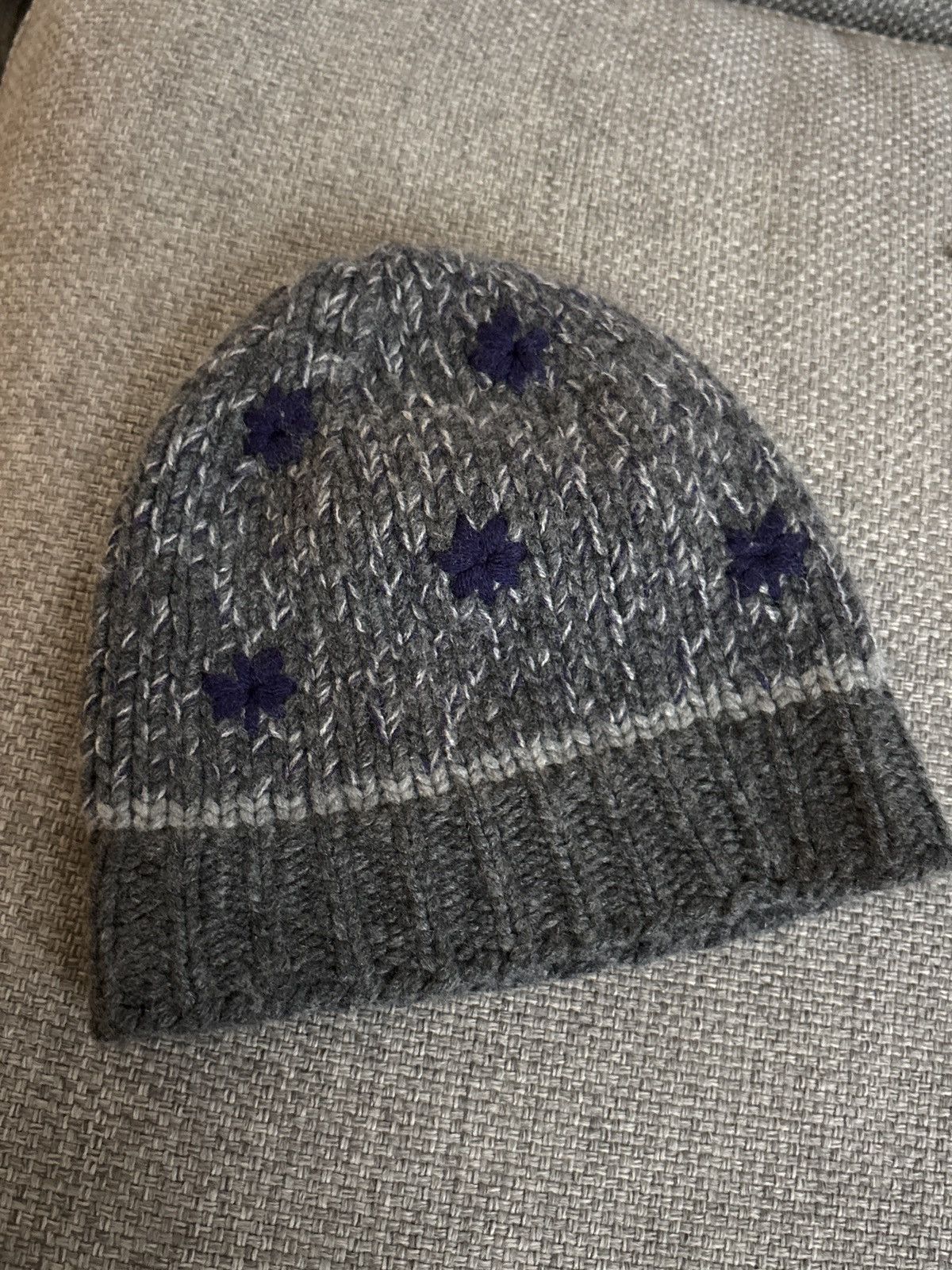 Brunello Cucinelli Brunello Cucinelli Gray 100% Cashmere Beanie Size ONE SIZE - 1 Thumbnail