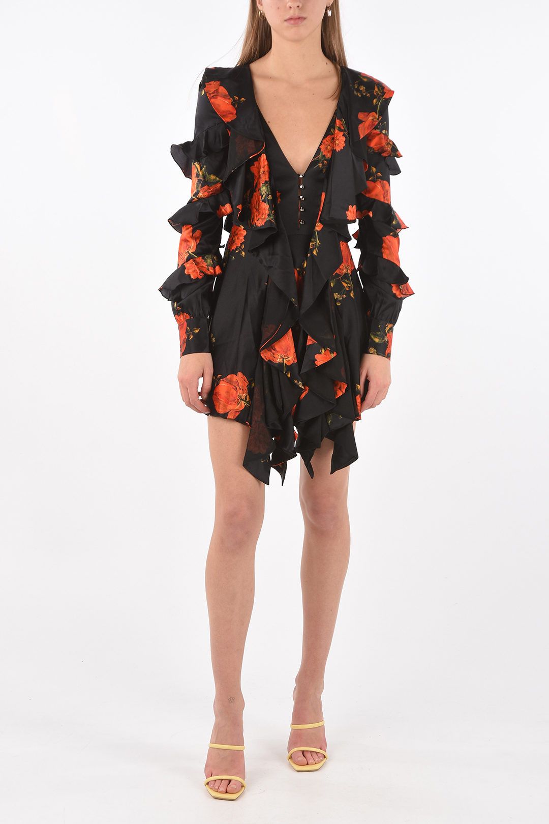 Philipp Plein og1mm0824 Back Zipped Ruffle Dress in Multicolor Size S / US 4 / IT 40 - 1 Thumbnail