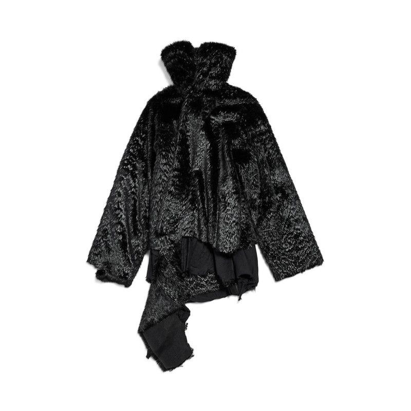 Balenciaga o1tr1nto1225 Synthetic Furry Jacket in Black Size S / US 4 / IT 40 - 1 Thumbnail