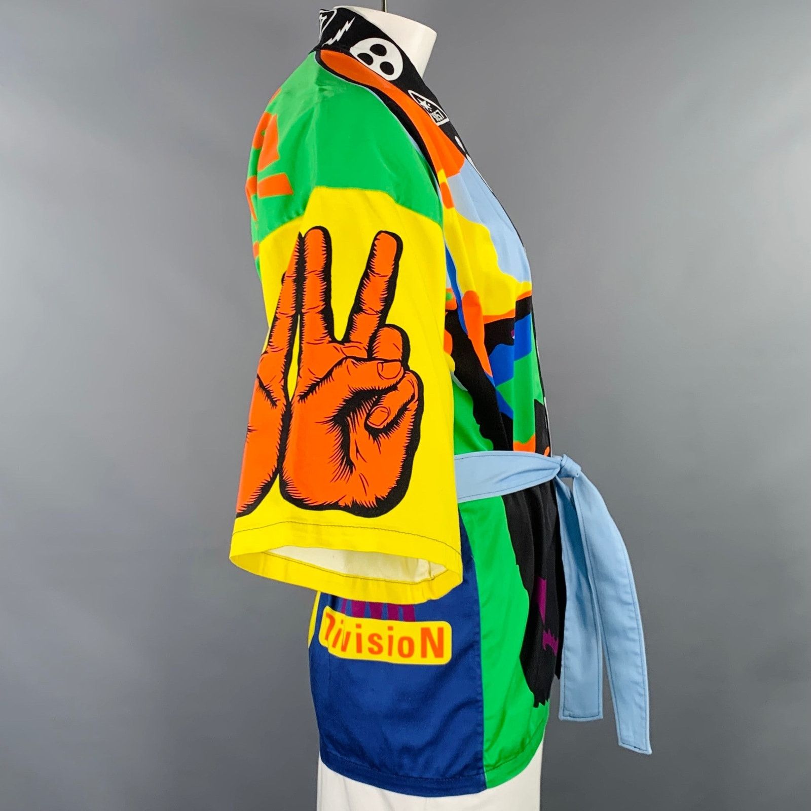 Walter Van Beirendonck SS20 Size L Multi Color Color Block Cotton Kimono Cardigan Size US L / EU 52-54 / 3 - 3 Thumbnail