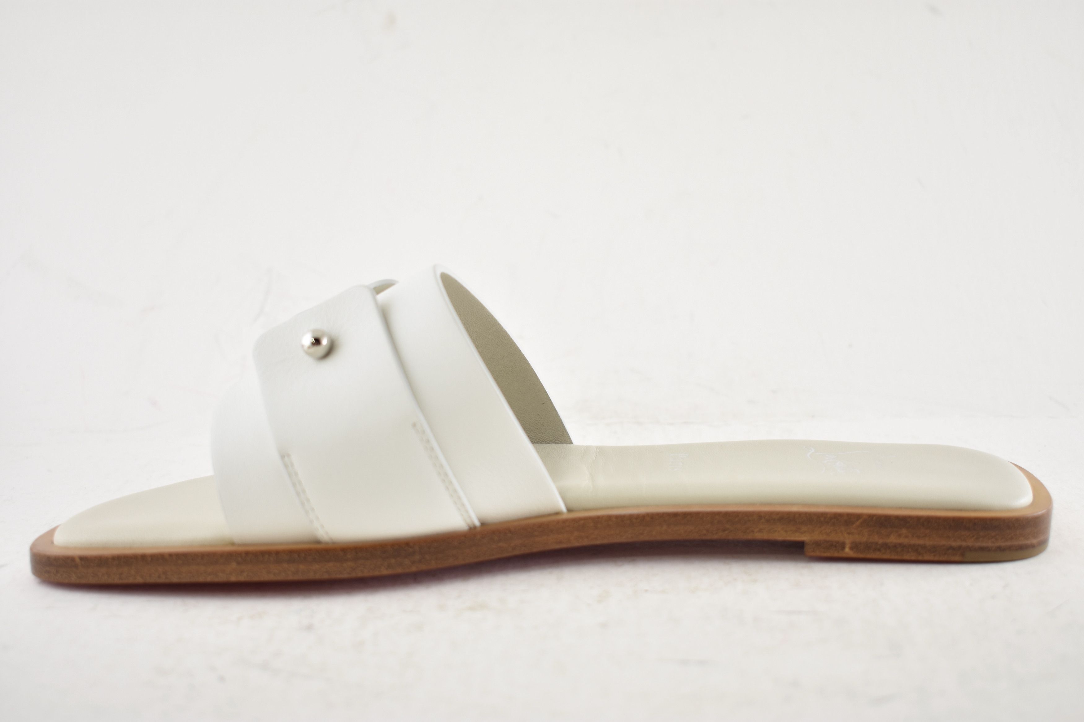 Christian Louboutin Chambelimule Donna Flat White Calf Leather Slide Sandal 36 Size US 6 / IT 36 - 12 Thumbnail