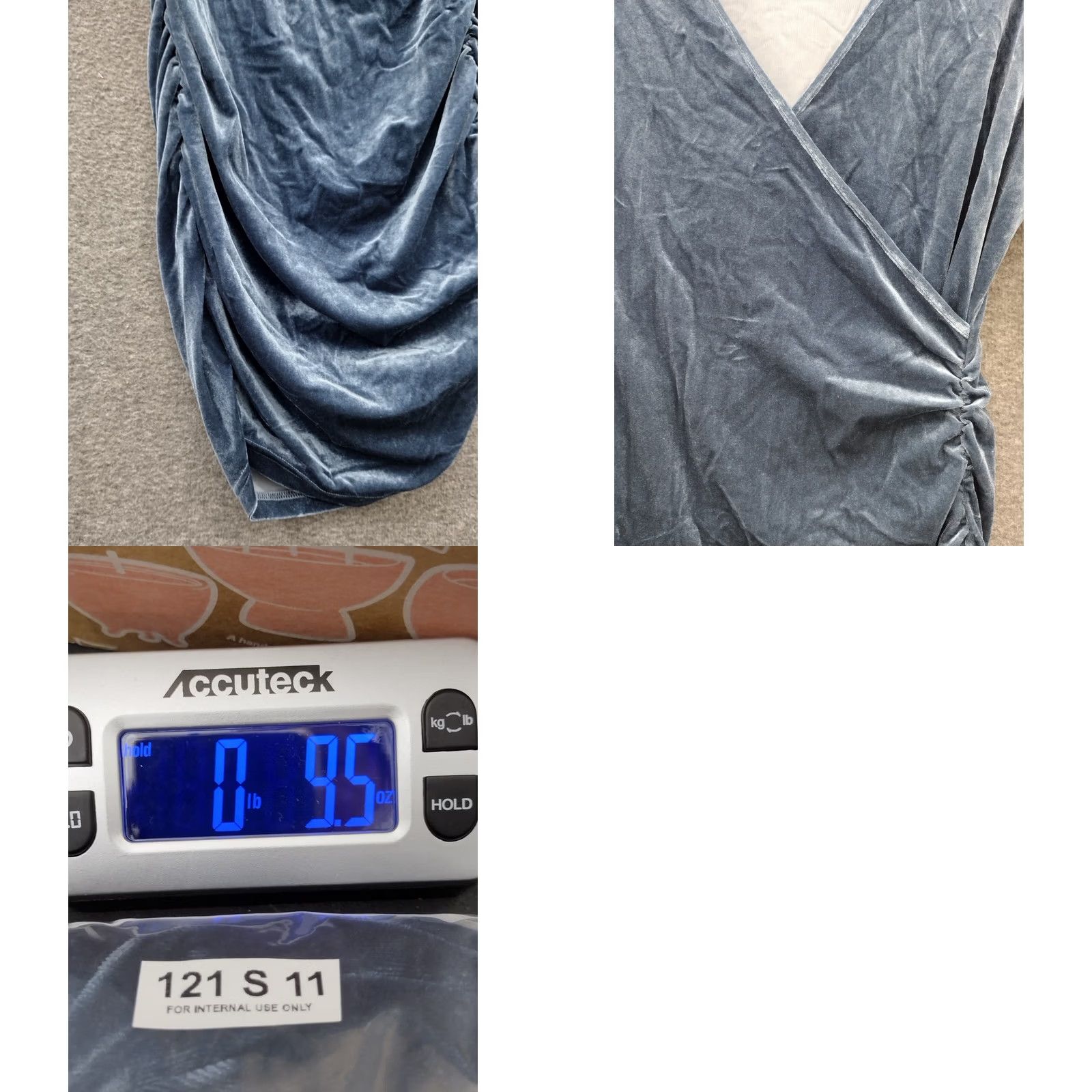 Velvet FENSACE Velvet Blue Dress M Velvet Blue Dress V Neck Bodycon Ruched Mini Cocktail Formal Party/Wedding Women Long Sleeve NS Size M / US 6-8 / IT 42-44 - 8 Thumbnail
