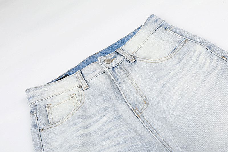 Jean Street-Style Washed & Distressed Denim Jeans with Whiskering Size US 32 / EU 48 - 3 Thumbnail