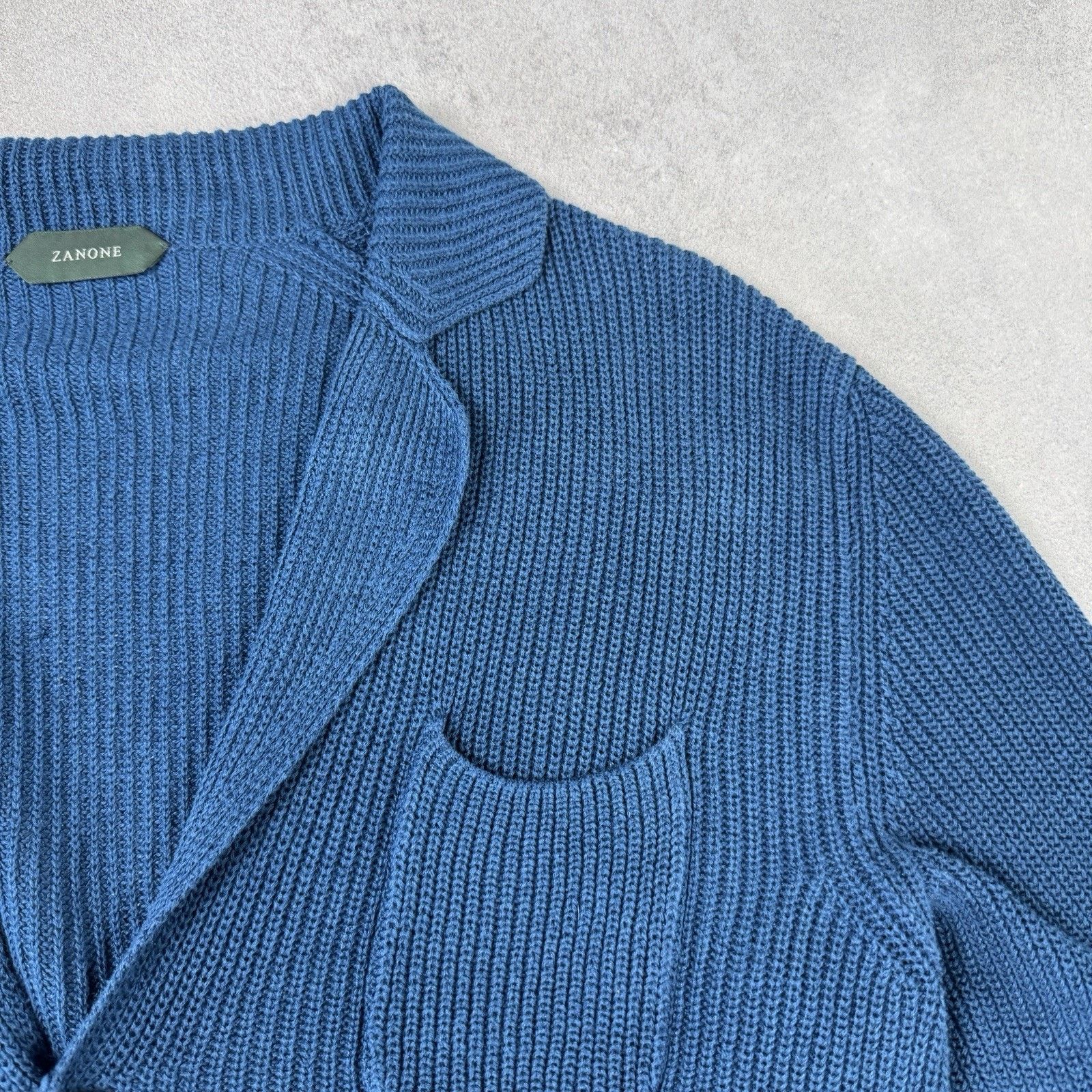 Zanone Zanone Men Cardigan Made In Italy Linen/Cotton Blue Size 48 Size US M / EU 48-50 / 2 - 9 Thumbnail