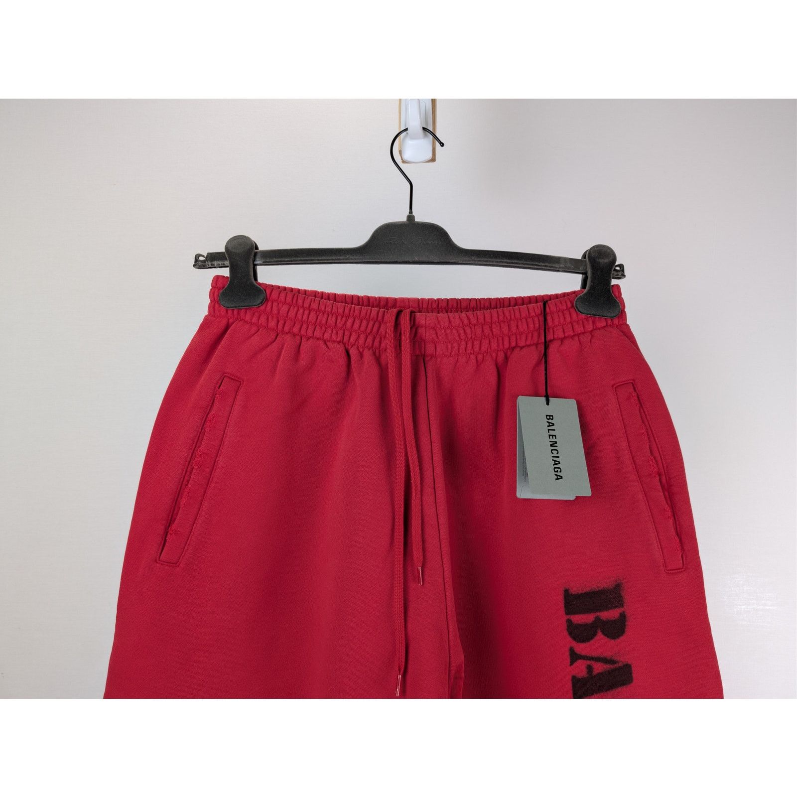 Balenciaga o1rshd1 Baggy Sweatpants Trousers in Red/black Size US 30 / EU 46 - 2 Thumbnail
