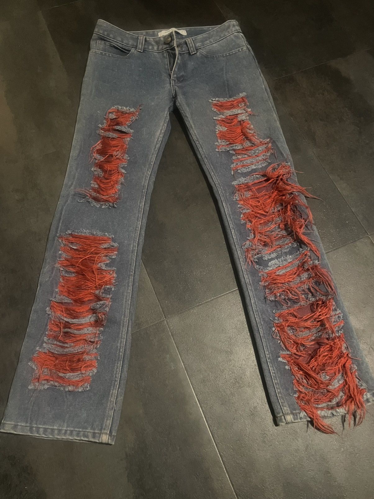 Comme des Garcons × Junya Watanabe Junya Watanabe x Comme des Garçons Ripped Jeans Size US 30 / EU 46 - 1 Thumbnail