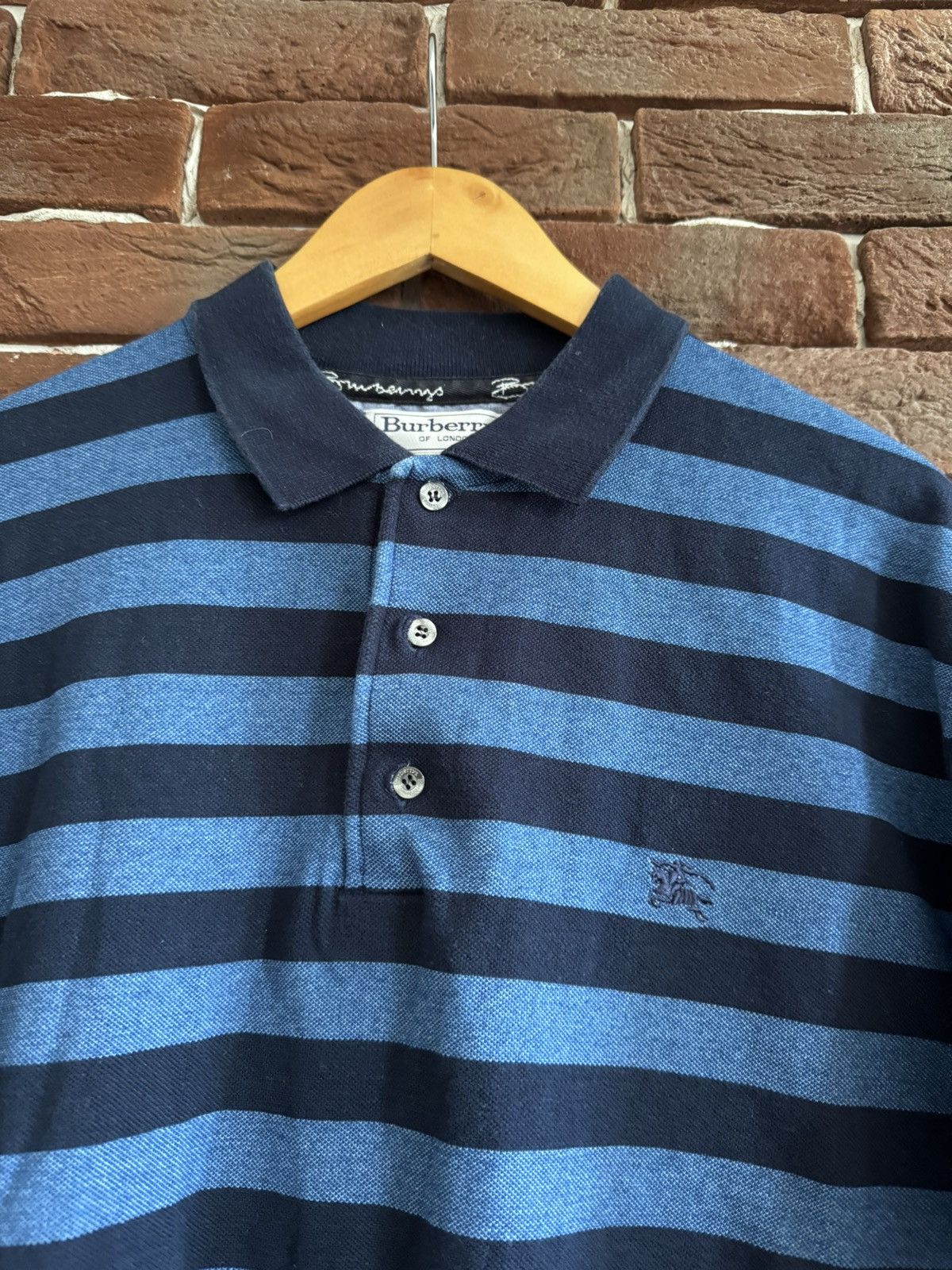 Burberry Vintage 90s Burberrys Vintage Striped Polo Shirt Large Hype Size US L / EU 52-54 / 3 - 3 Thumbnail