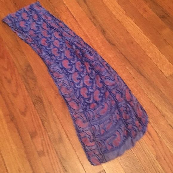 Vintage Vintage Blue & Pink Paisley pure silk Long Scarf Size ONE SIZE - 2 Thumbnail