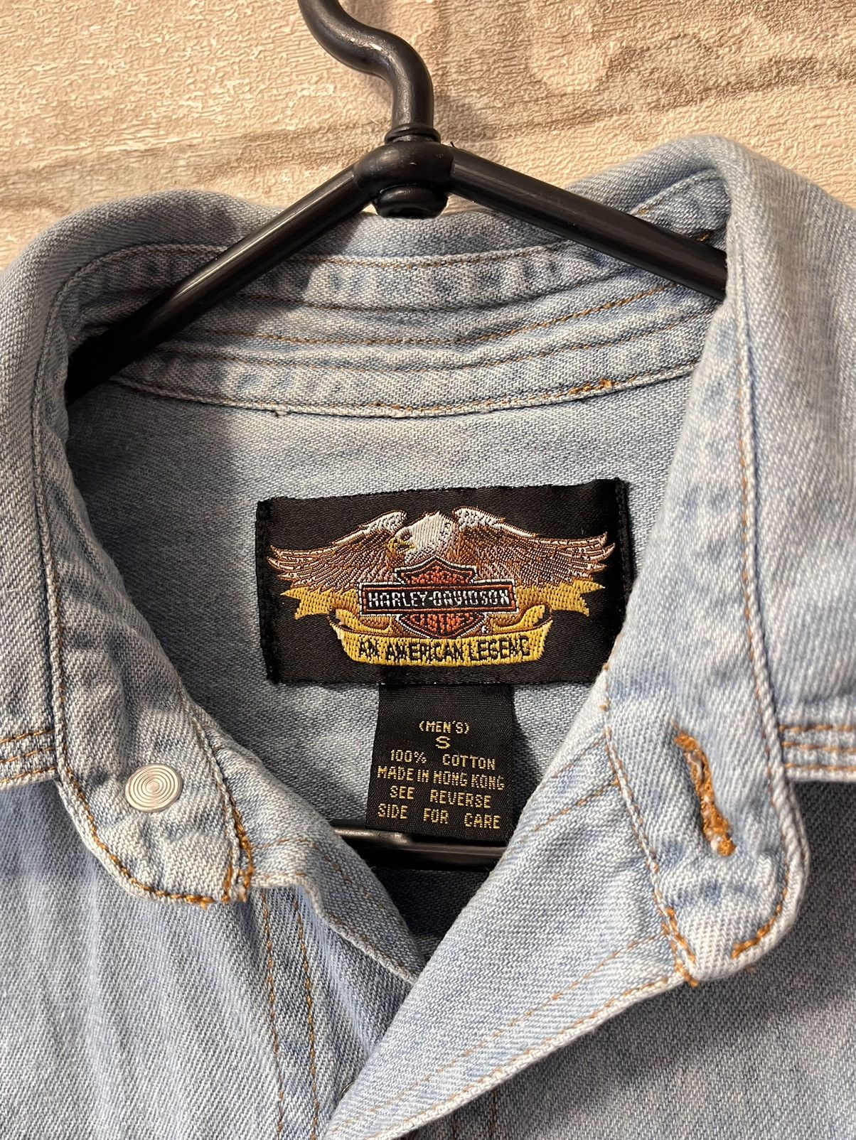 Harley Davidson × Vintage Vintage 90s Harley Davidson Mechanic Denim Buttons Up Shirt Size US S / EU 44-46 / 1 - 6 Thumbnail