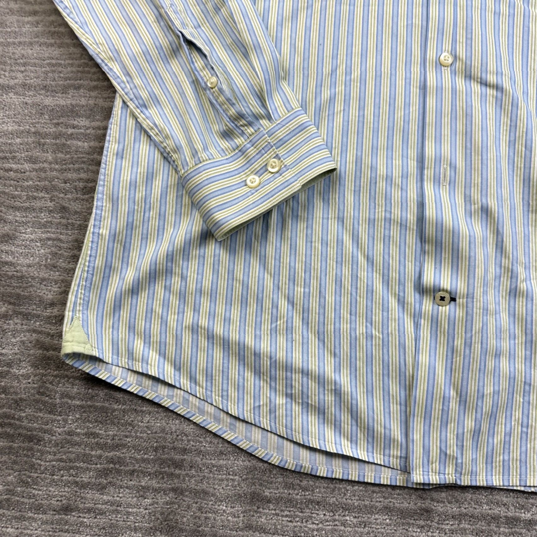 Banana Republic Banana Republic Shirt XL Blue Green Button Up Woven Italy Mens Size US XL / EU 56 / 4 - 3 Thumbnail