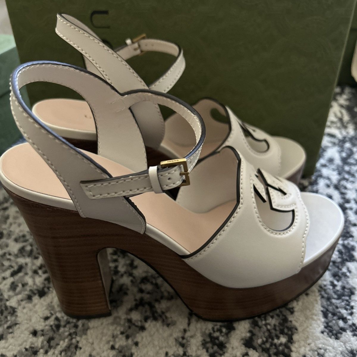 Gucci Gucci Interlocking G 110mm Leather High Heels Sandals Size US 9.5 / IT 39.5 - 4 Thumbnail