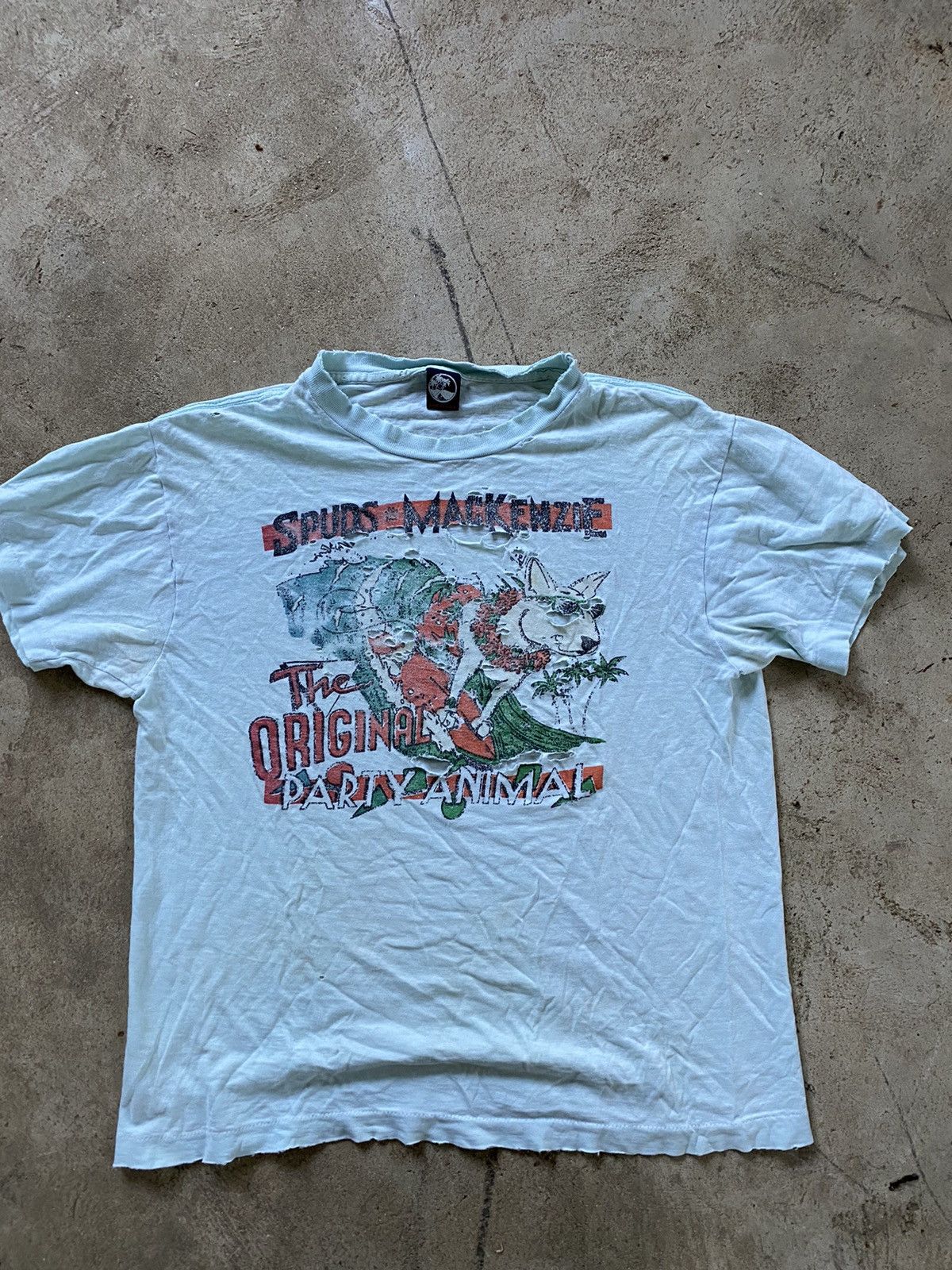 Rare True Vintage 1970s thrashed Spuds Mackenzie T shirt