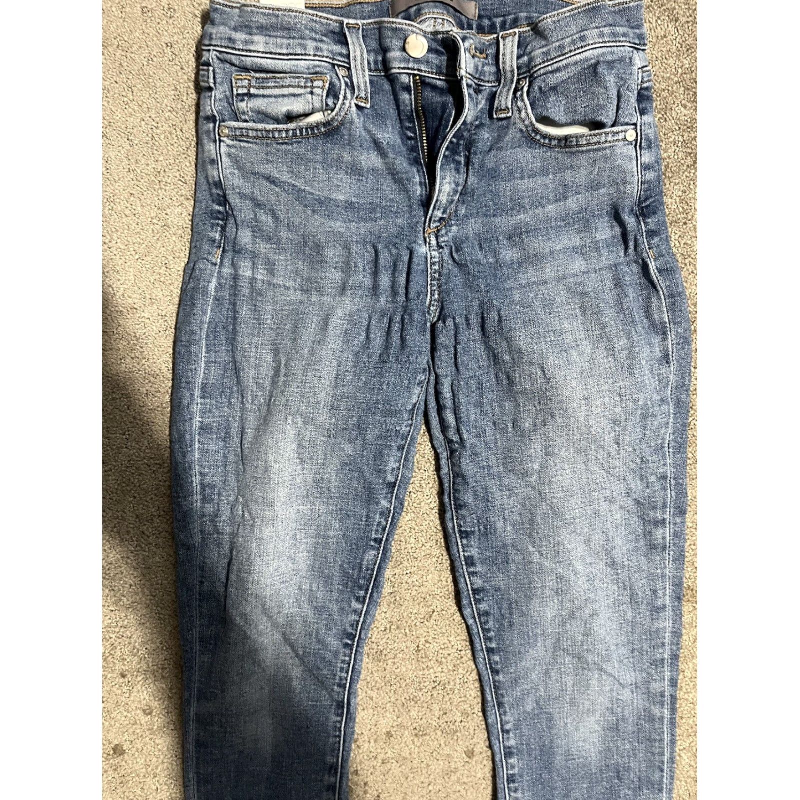 Vintage Joes Jeans High Rise Ankle Jeans Womens Size 26 Blue Raw Hem, Denim, 27 in Inseam, Regular Rise, Girls? Mens? (adjusted) Size 26" / US 2 / IT 38 - 4 Thumbnail