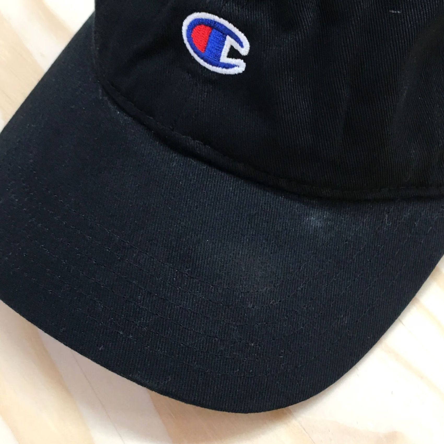 Champion Champion Baseball Cap Mens Black OS Adjustable Curved Brim Embroidered Logo Size ONE SIZE - 2 Thumbnail