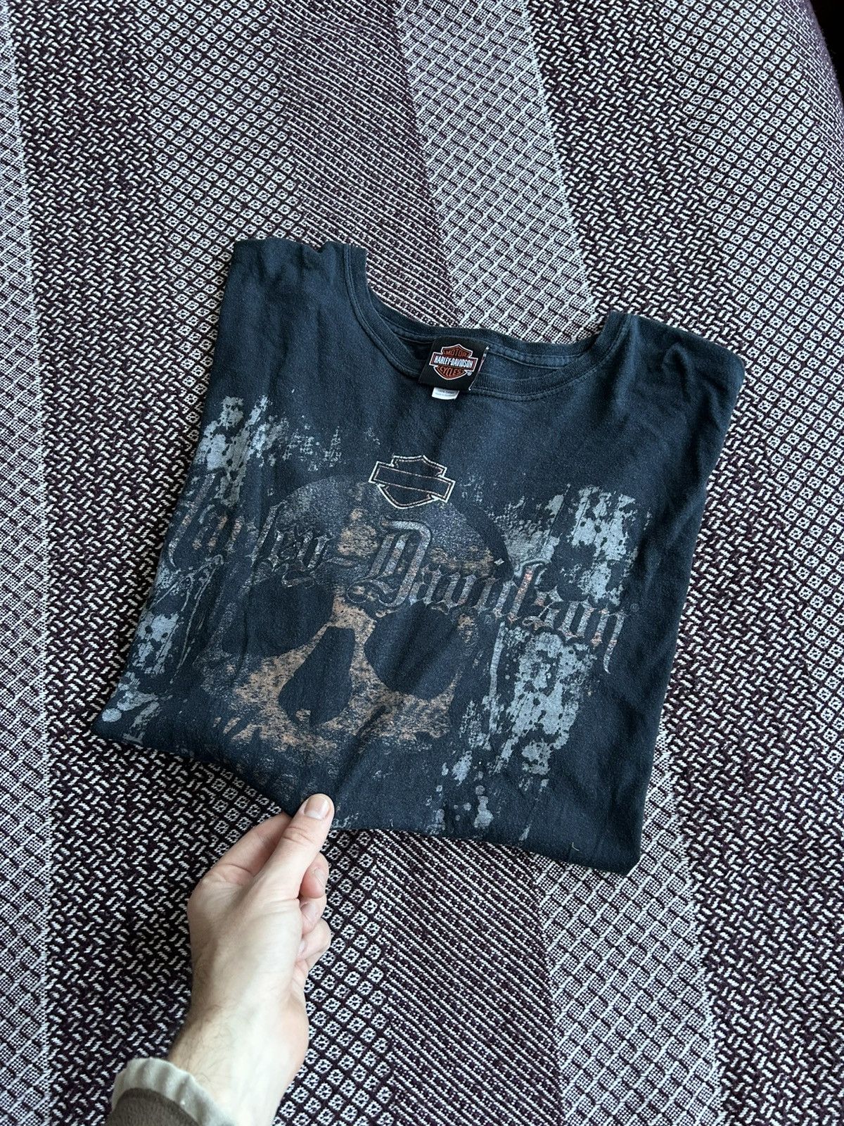 Harley Davidson Vintage Harley Davidson Skull Print Wash T-shirt 90s Size XL Size US XL / EU 56 / 4 - 8 Thumbnail