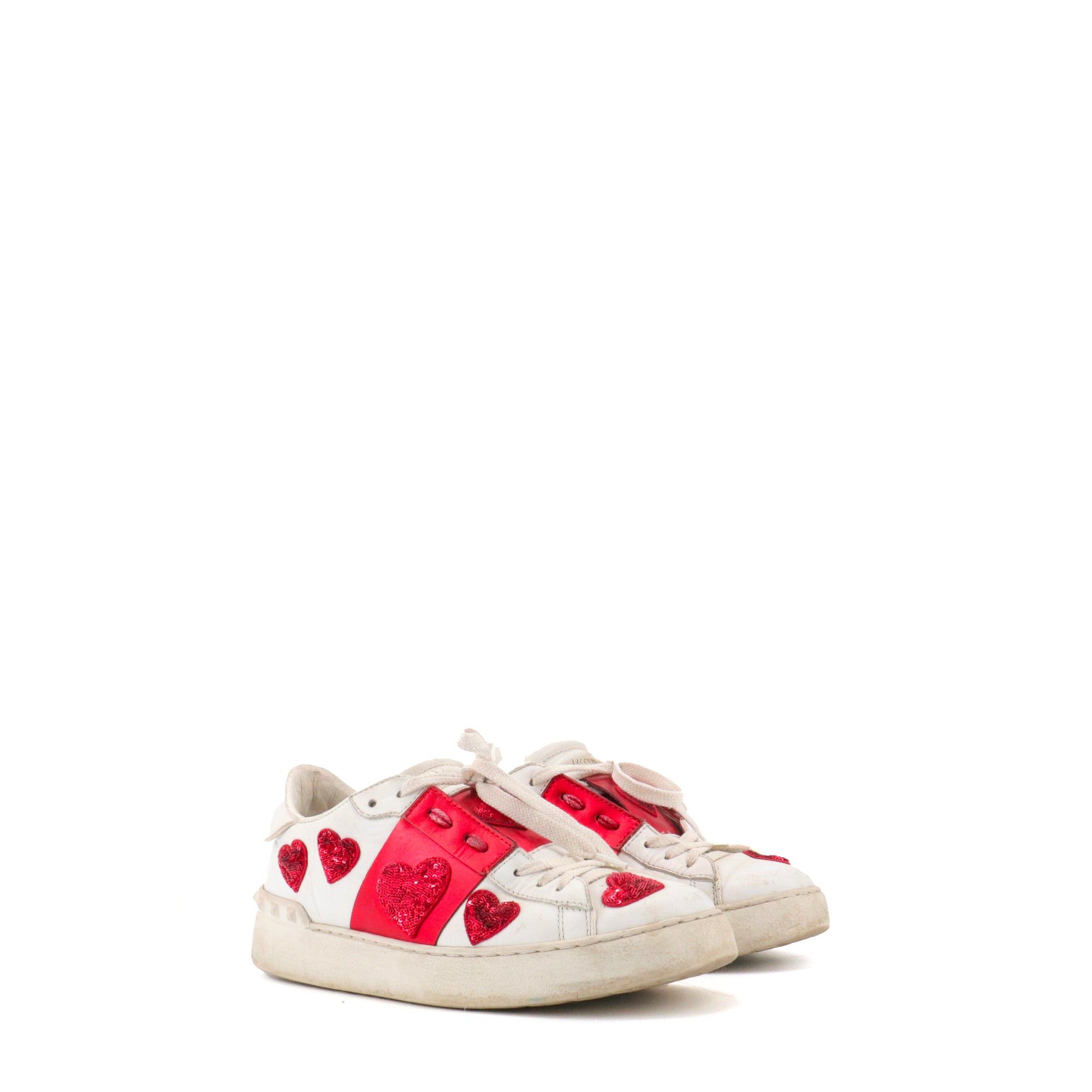 Valentino VALENTINO - Valentino Open sneakers in white and red leather (Size 36) Size US 5 / IT 35 - 1 Thumbnail